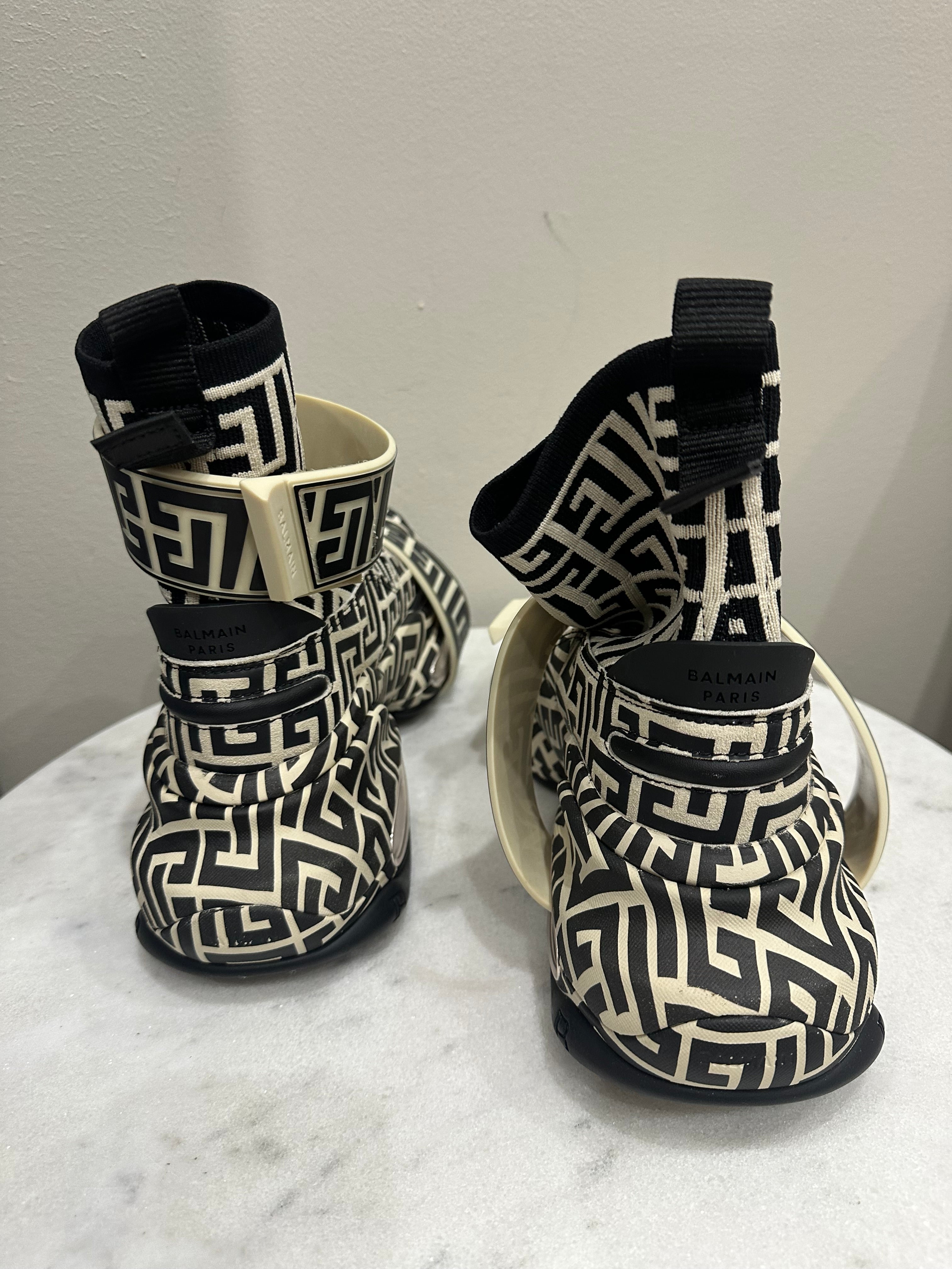 Balmain Blk/Crm Branded Shoe 37