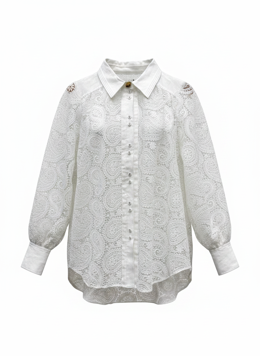 Aje White Lace Top NWT 12