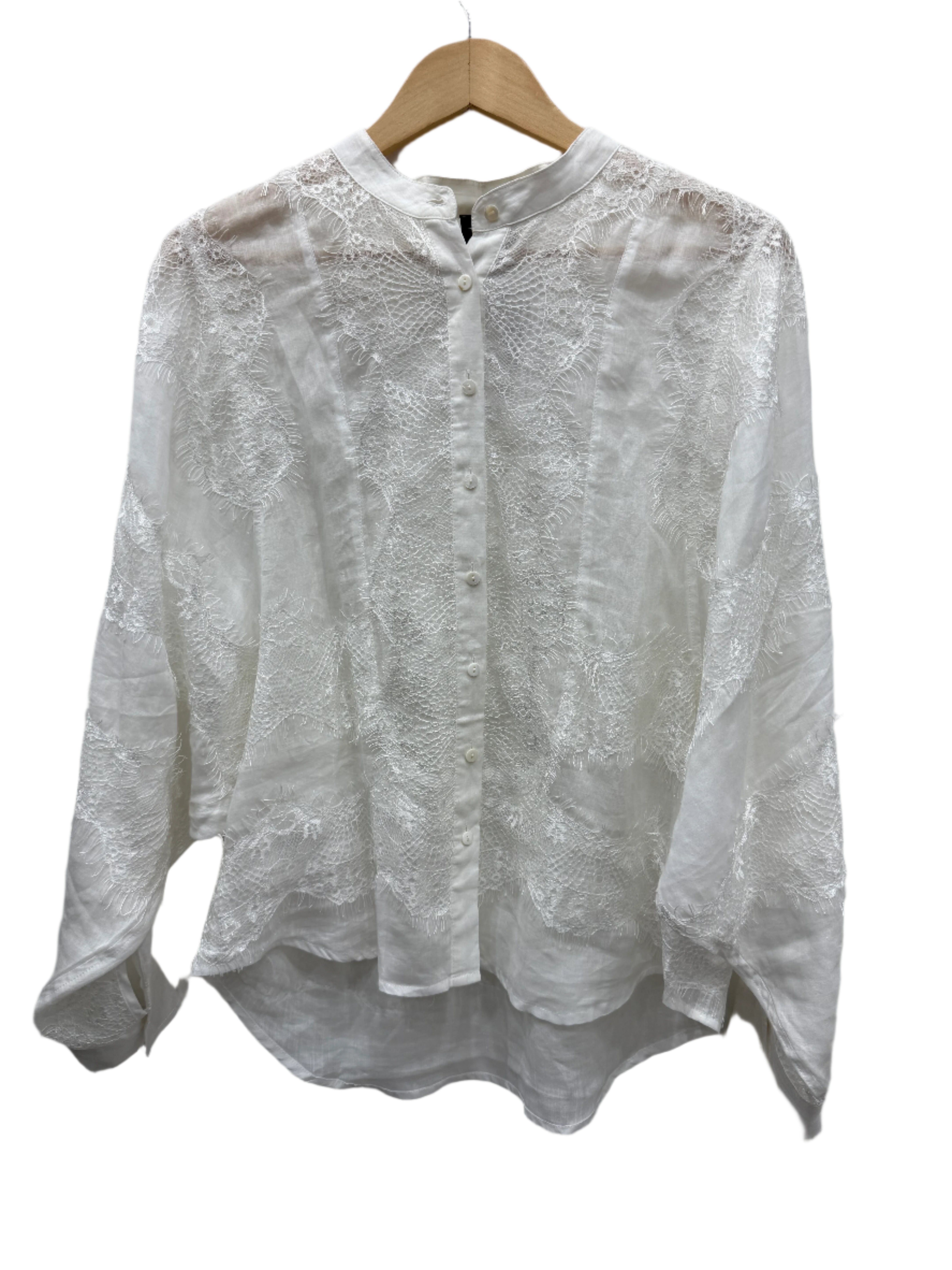 NU Denmark White Linen Lace Blouse 10