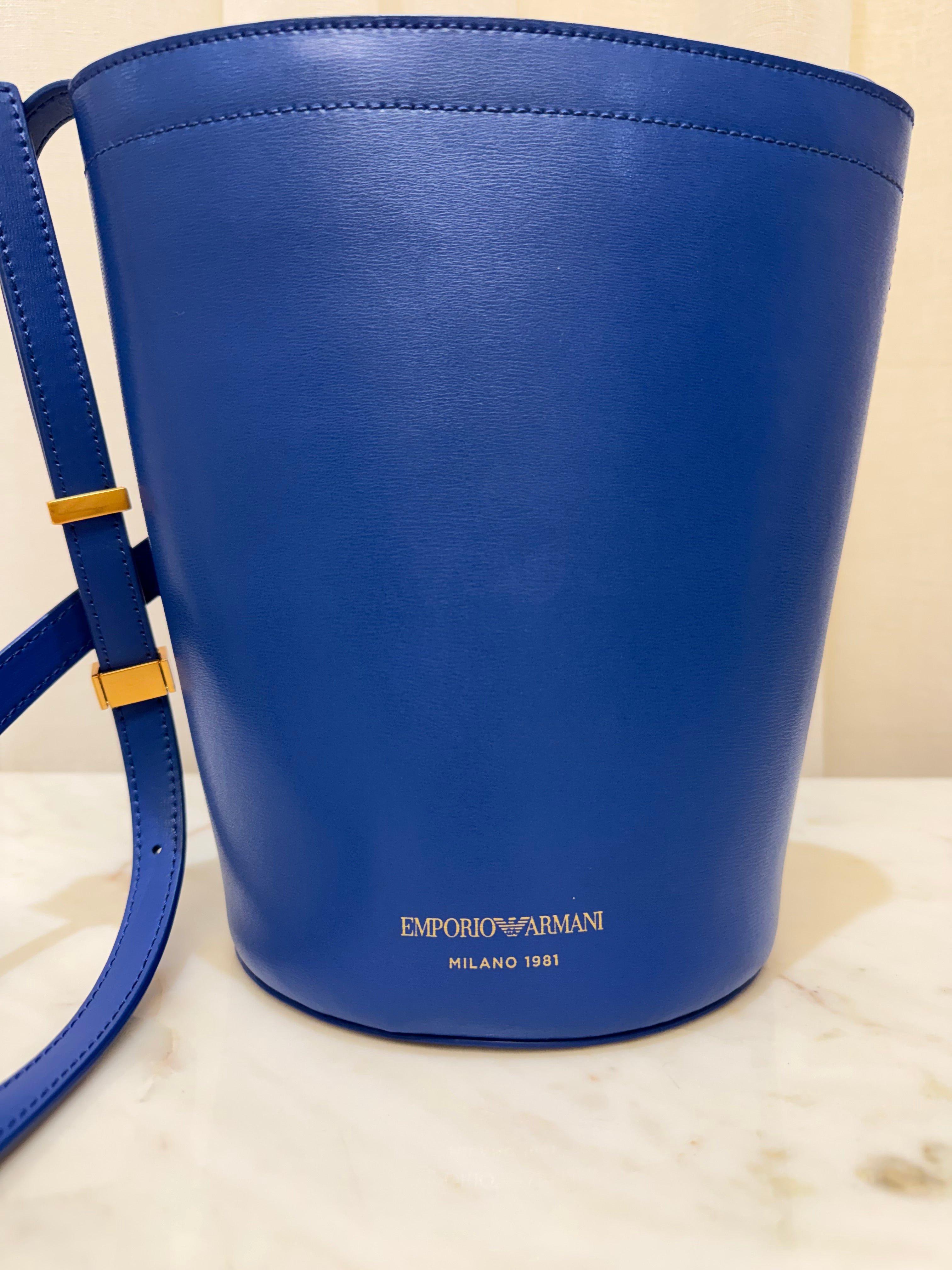 Emporio Armani 1981 Blue Bucket Crossbody bag