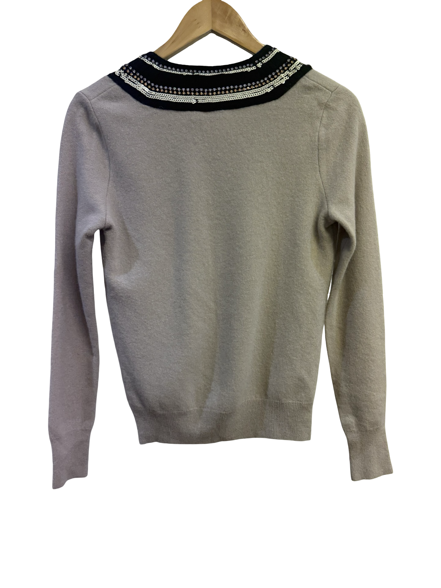 Tory Burch Sequinned Beige Jumper S