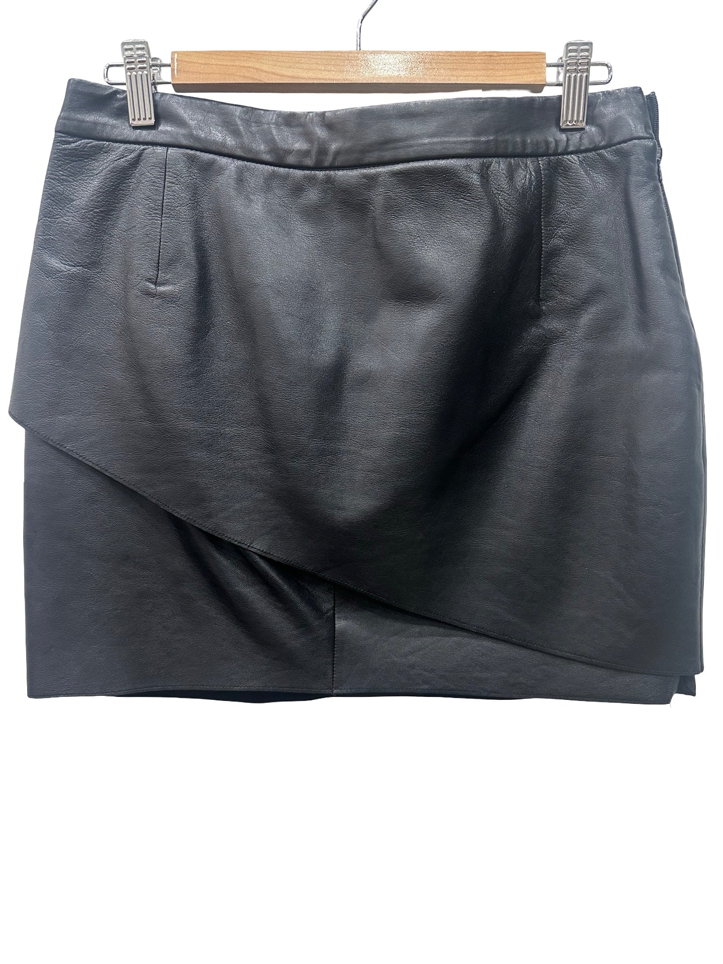 Maje Black Leather Skirt 10