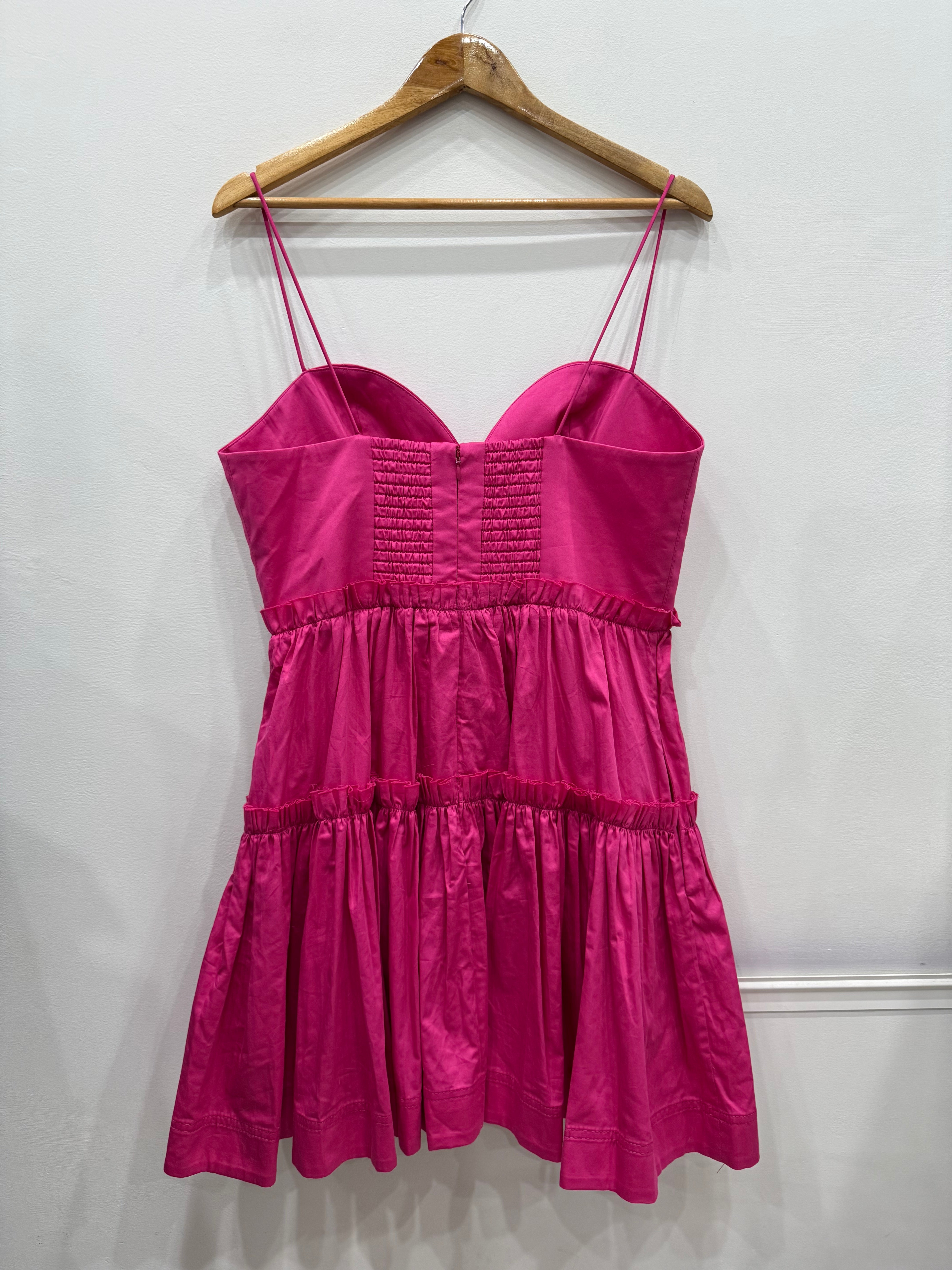AJE Fuchsia Tiered Mini Dress 14