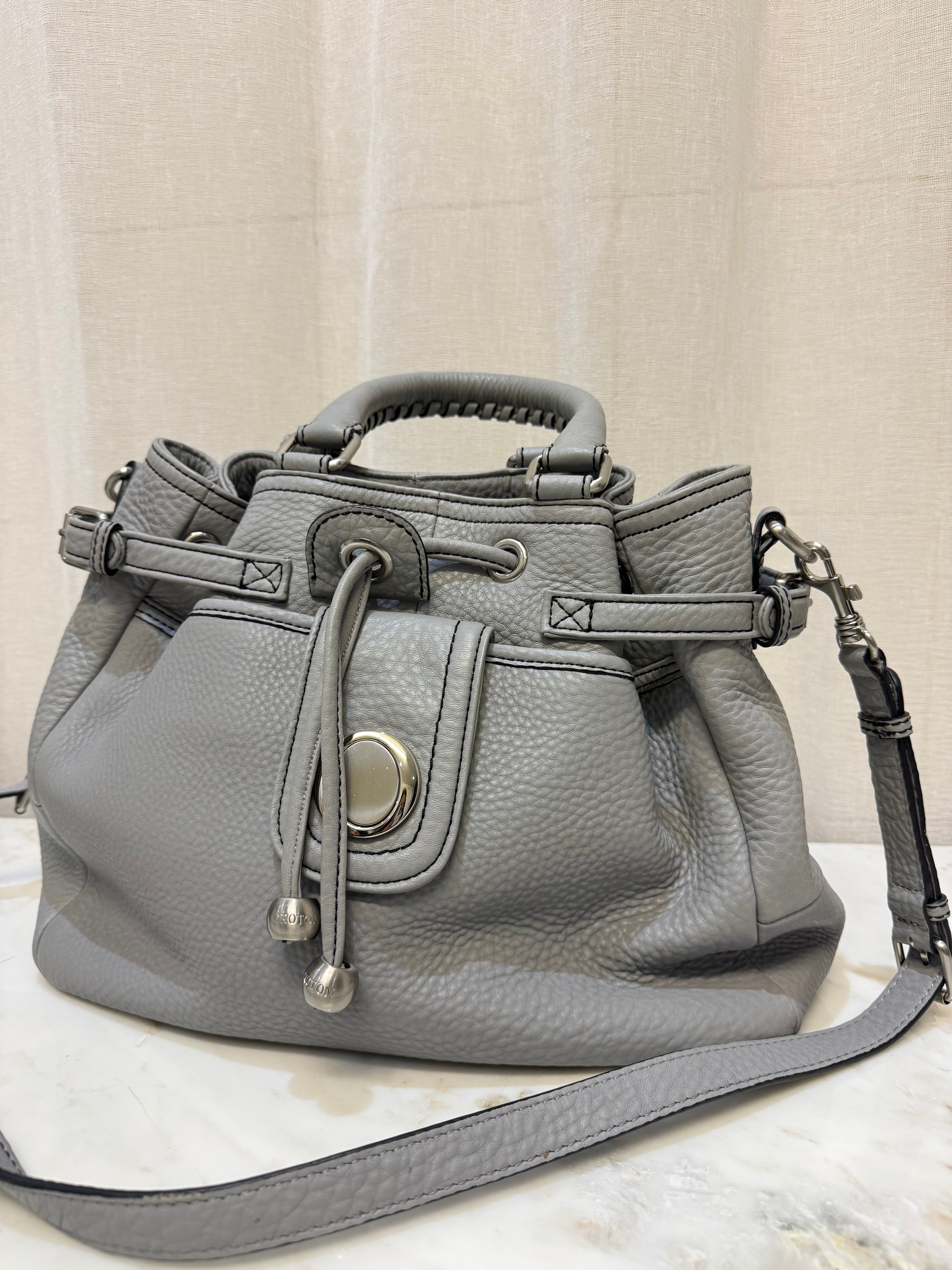 Oroton Grey Leather Handbag
