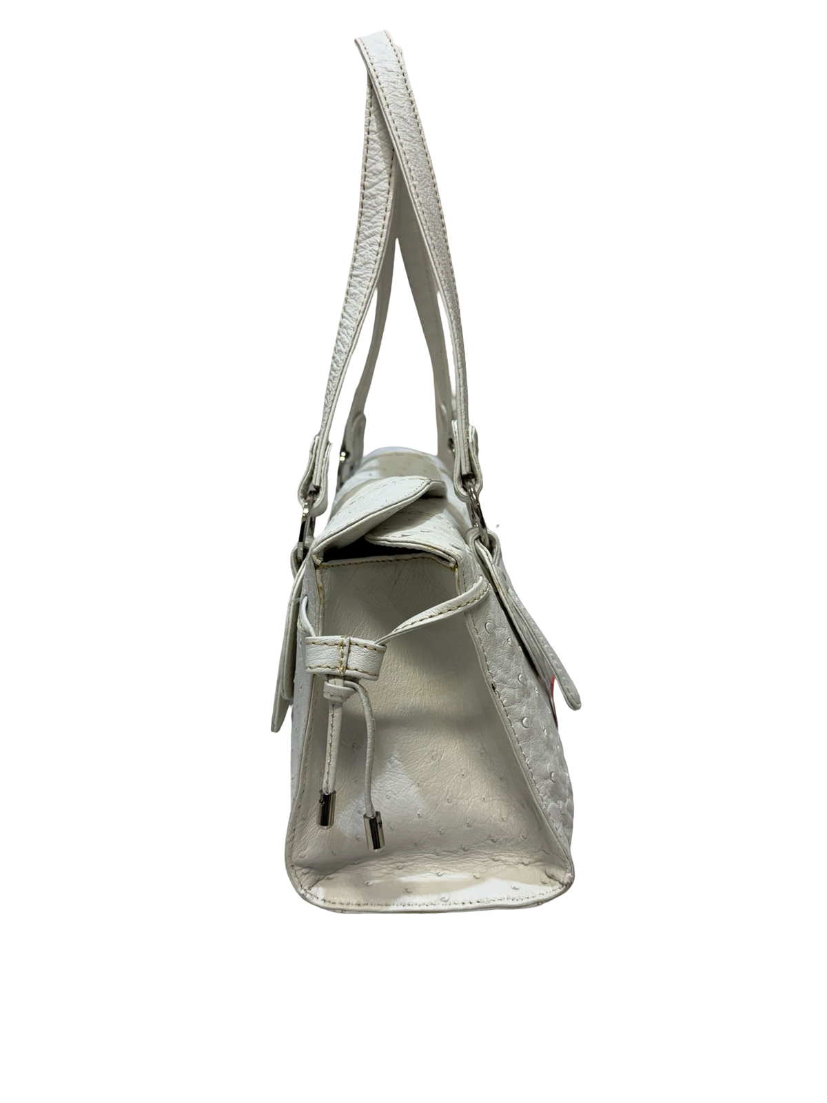 White Ostrich Leather Bag