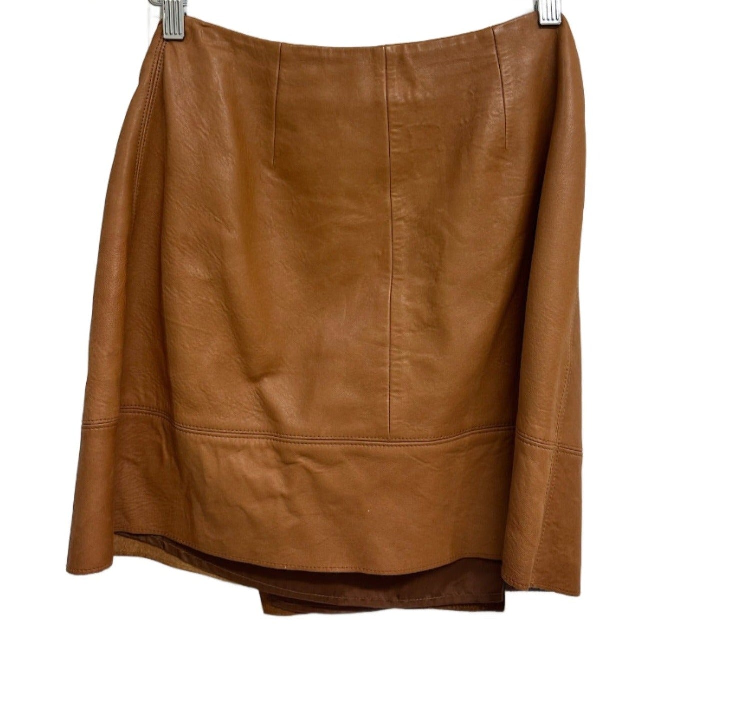 Sass & Bide Tan Leather Wrap Skirt