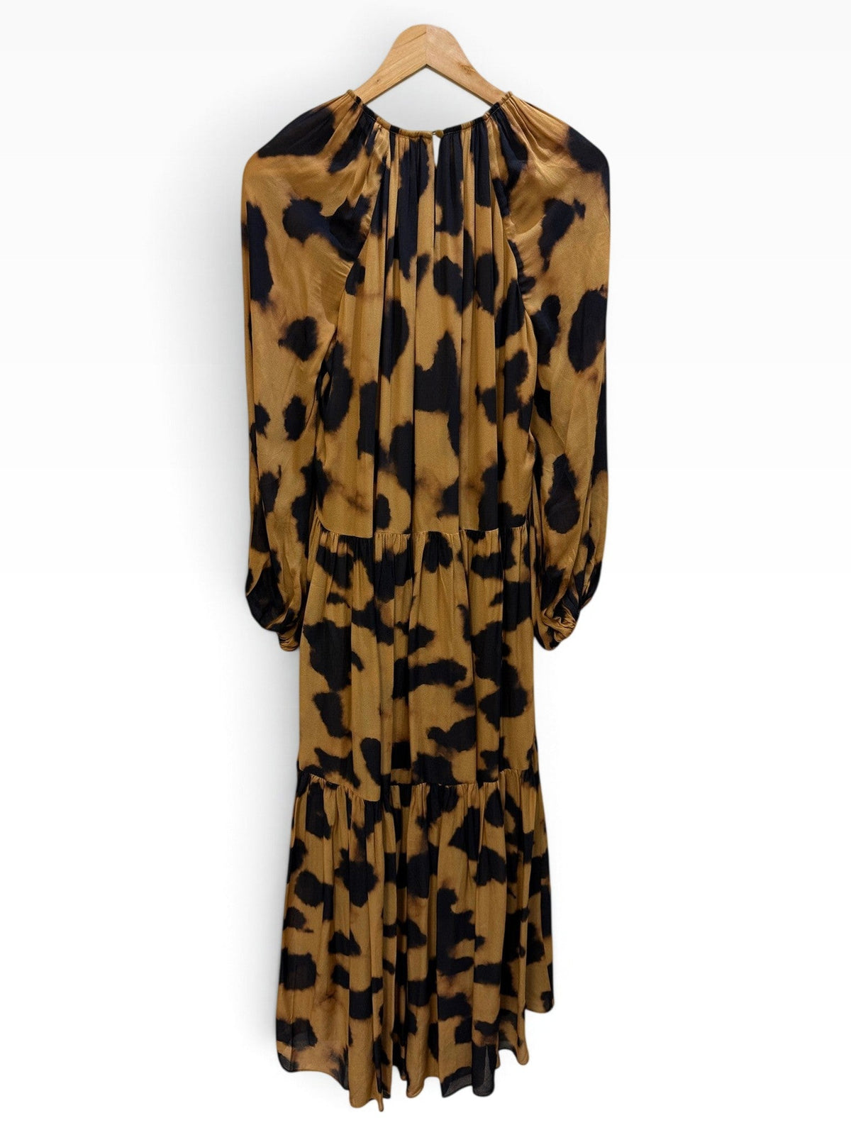 Husk Tan Black Print Tiered Dress 8