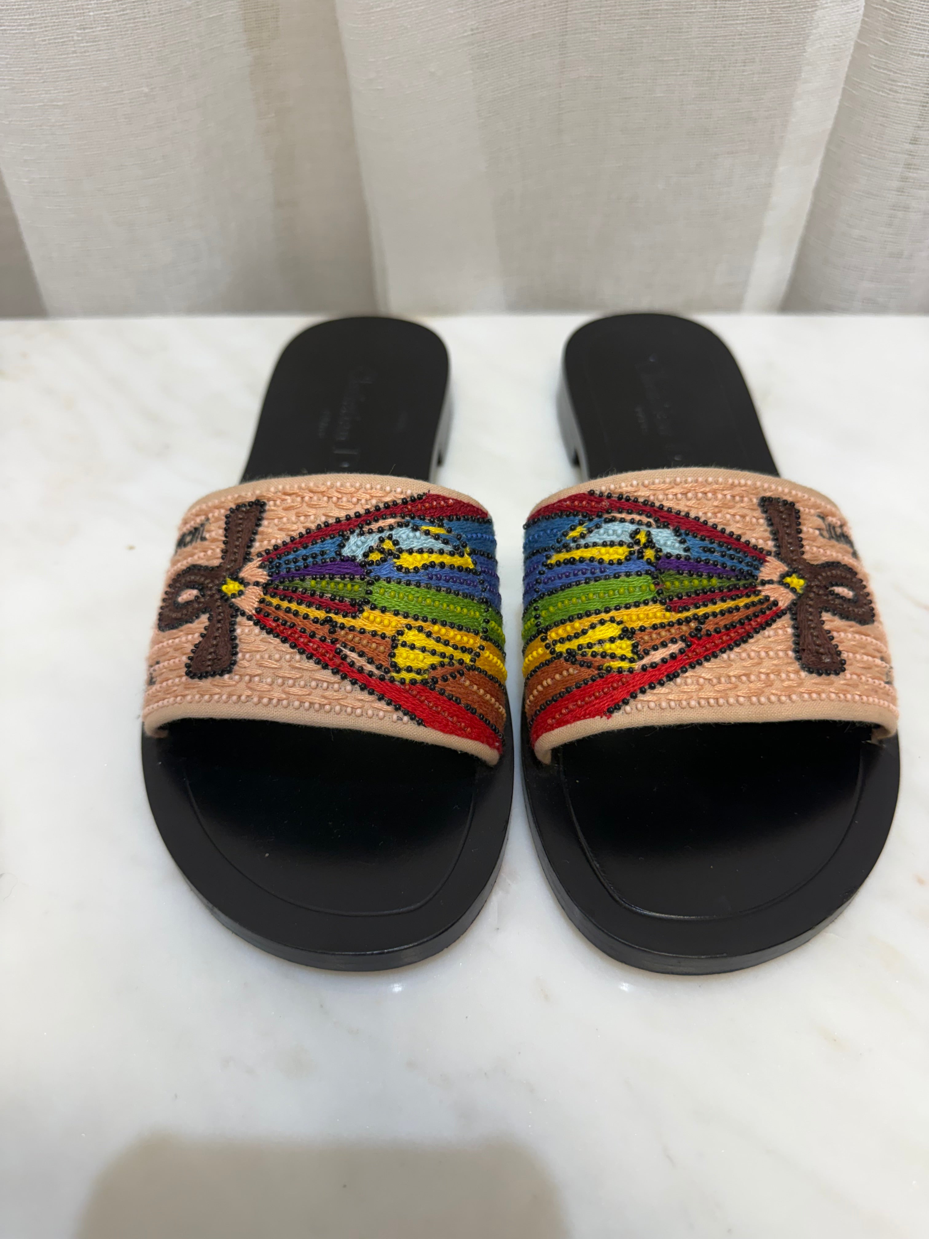 Christian Dior Black/Multi Flats 35
