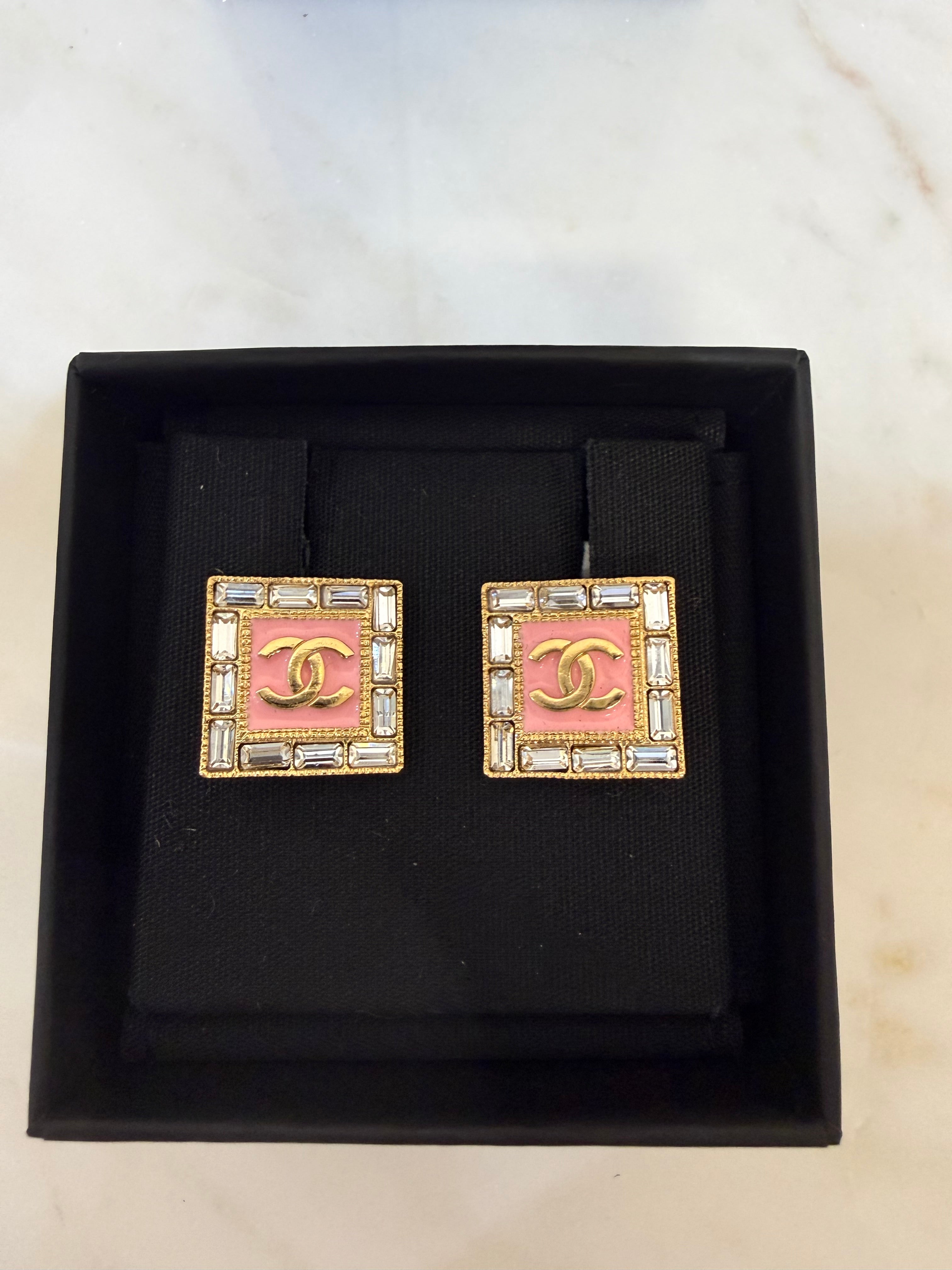 Chanel Pink Earrings