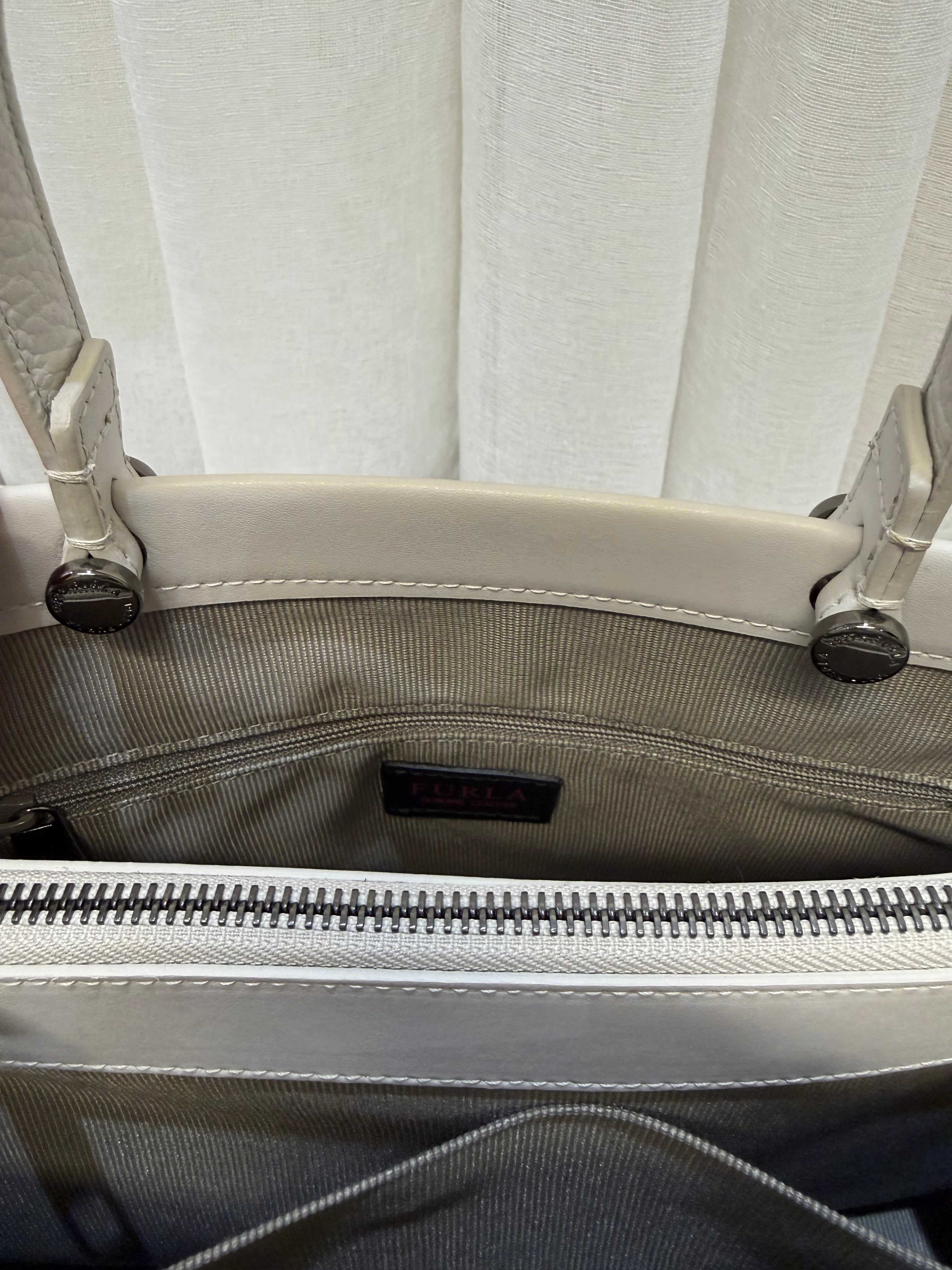 Furla White/Black Crossbody/Top Handle Bag