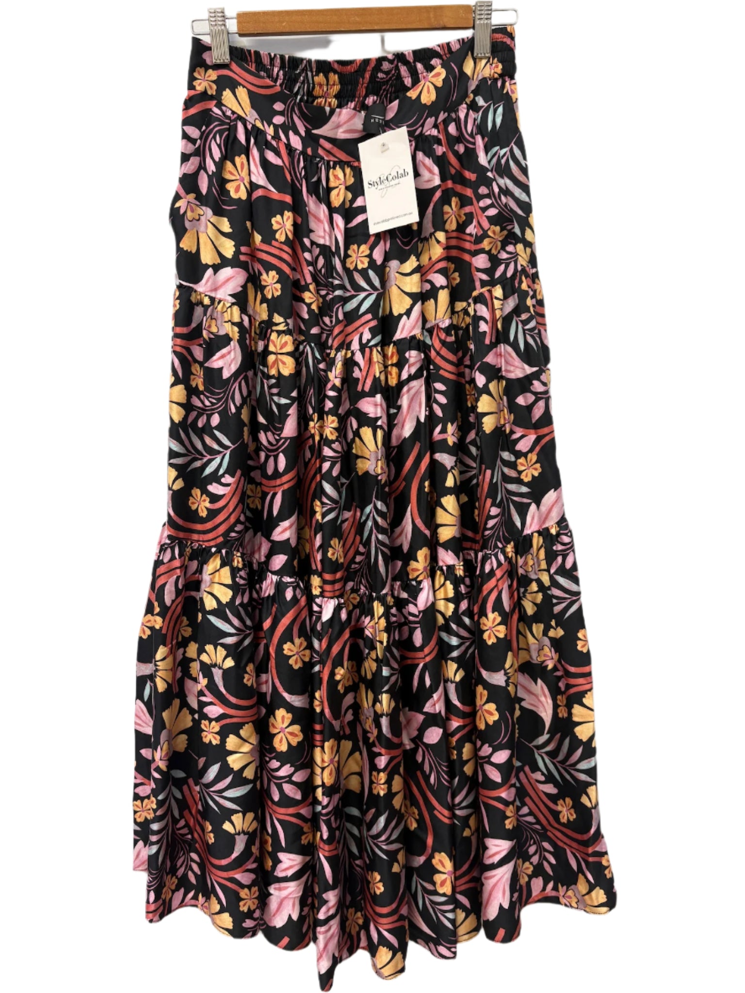 Husk Black Floral Skirt 10