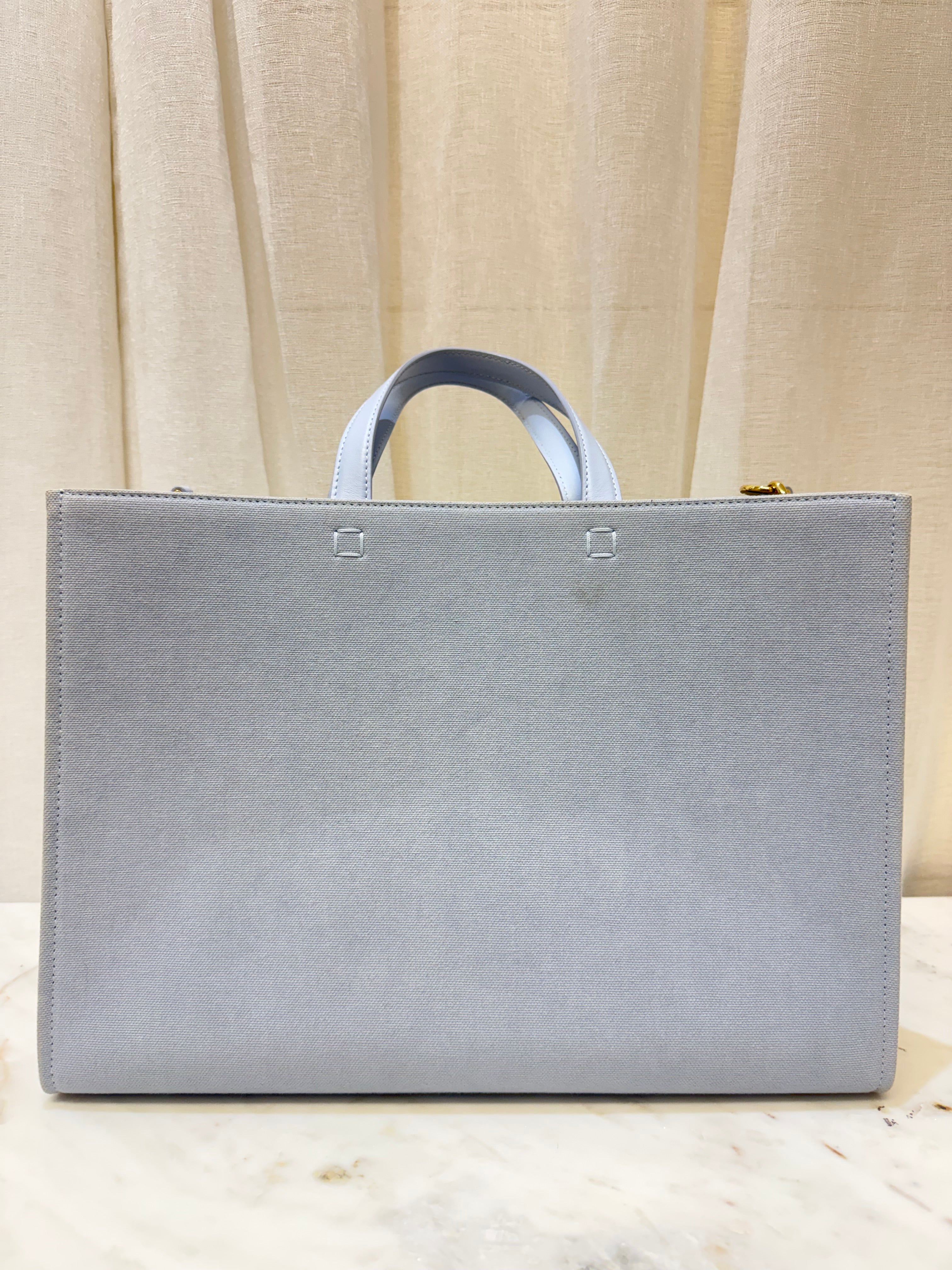 Givenchy Light Blue Canvas Medium G Tote