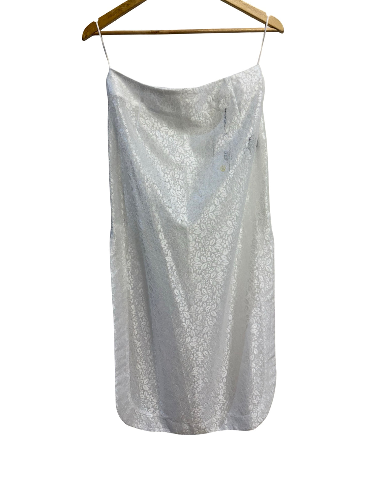 Sener Besim White Lace Midi Skirt M