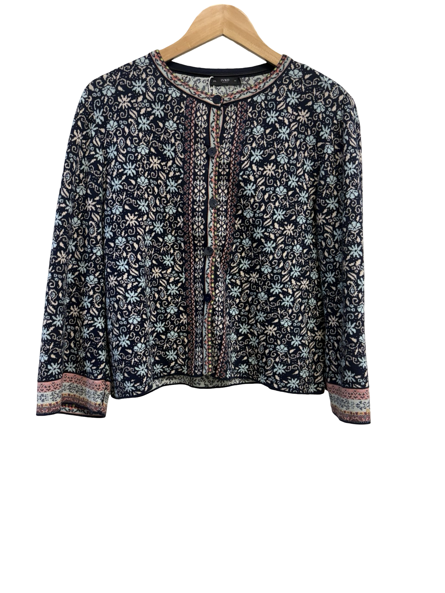 IVKO Blue Patterned Cardigan XXL