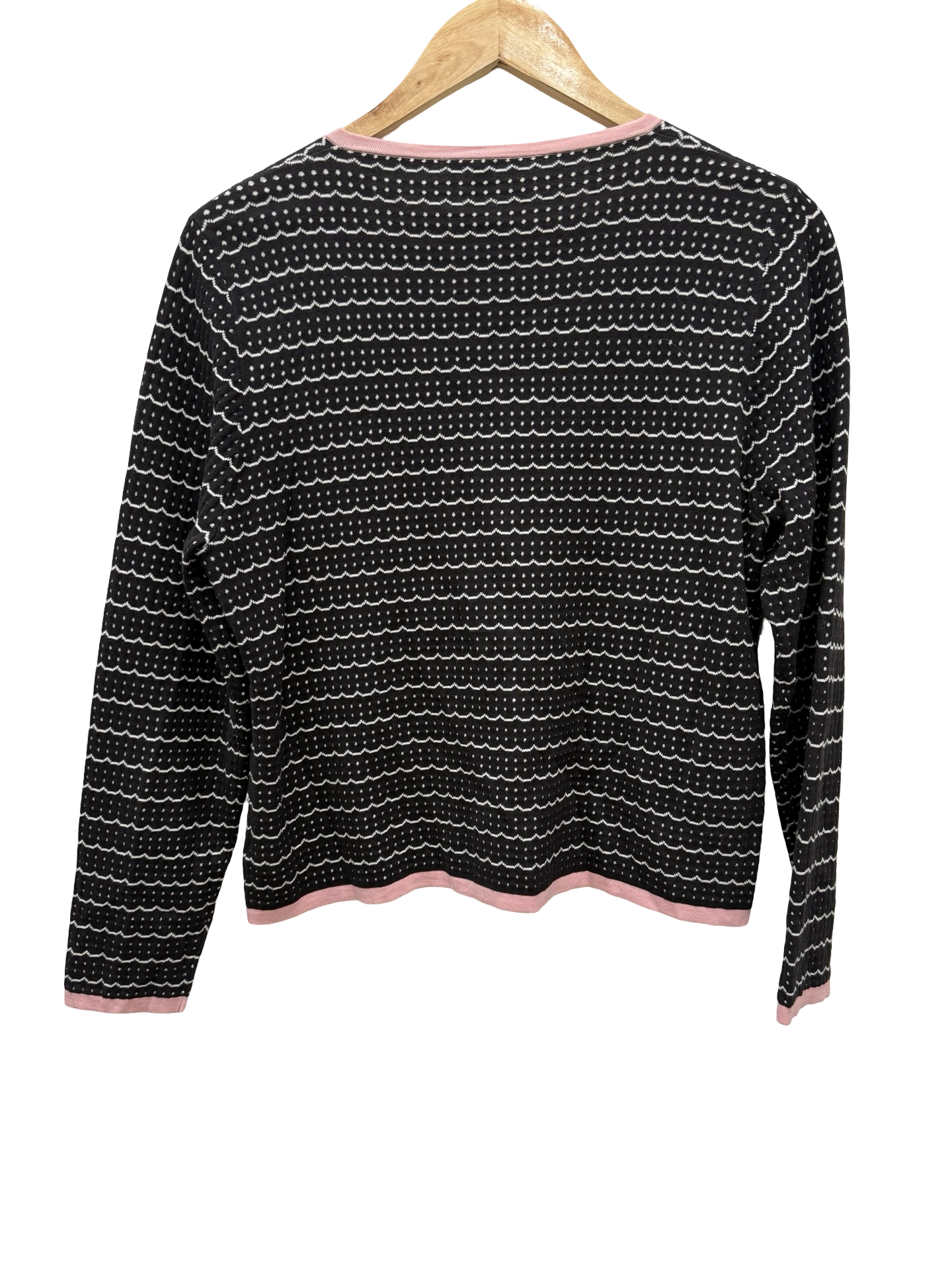 Anna Thomas Black/White Knit Cardigan XL