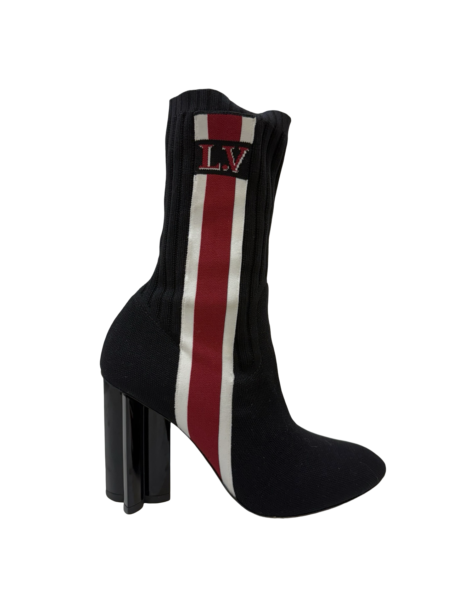 Louis Vuitton Black/Red Mid Boots 38 WDB