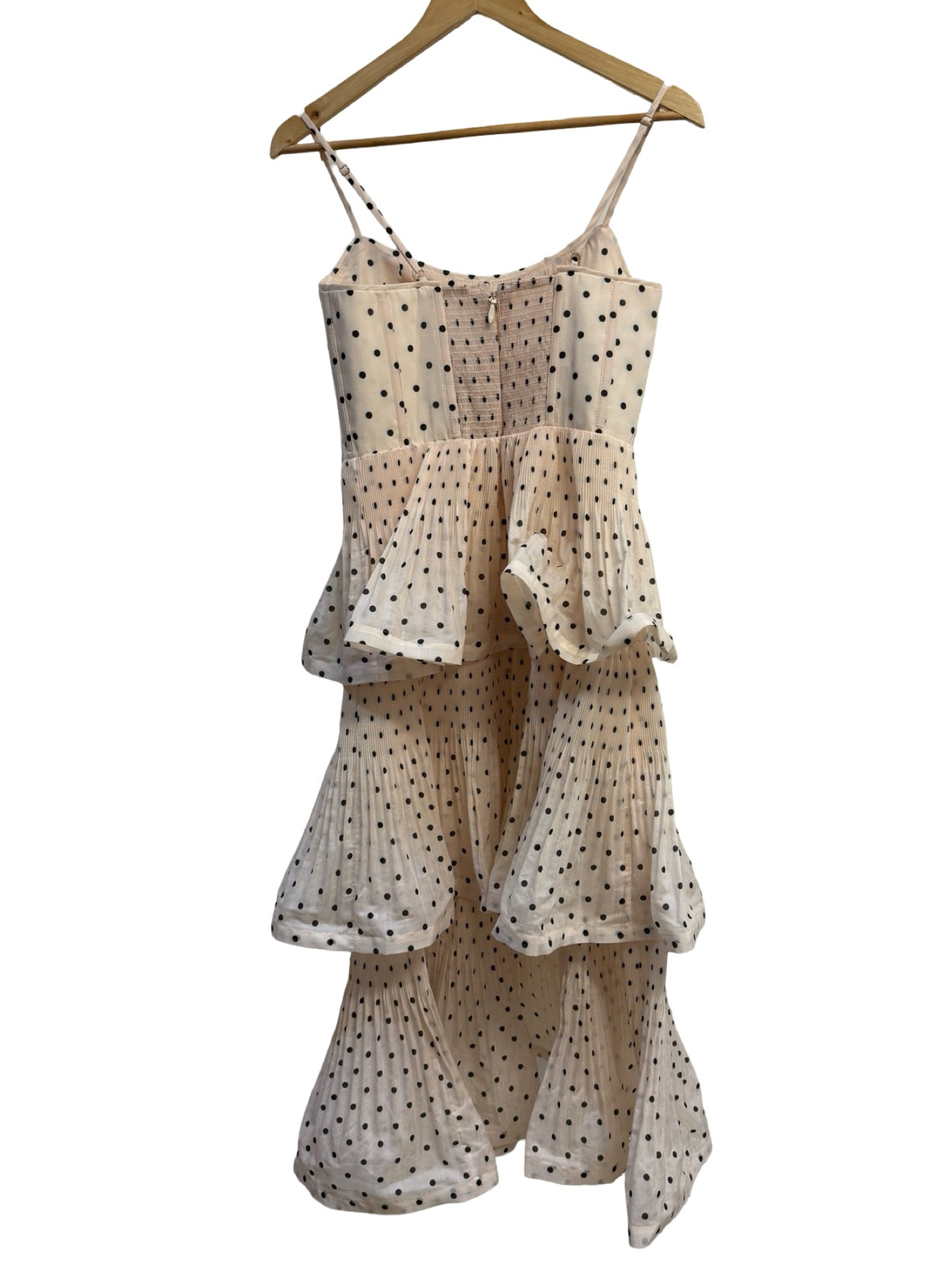 Zimmermann Cream/Black Pleated Tiered Midi Dress 2