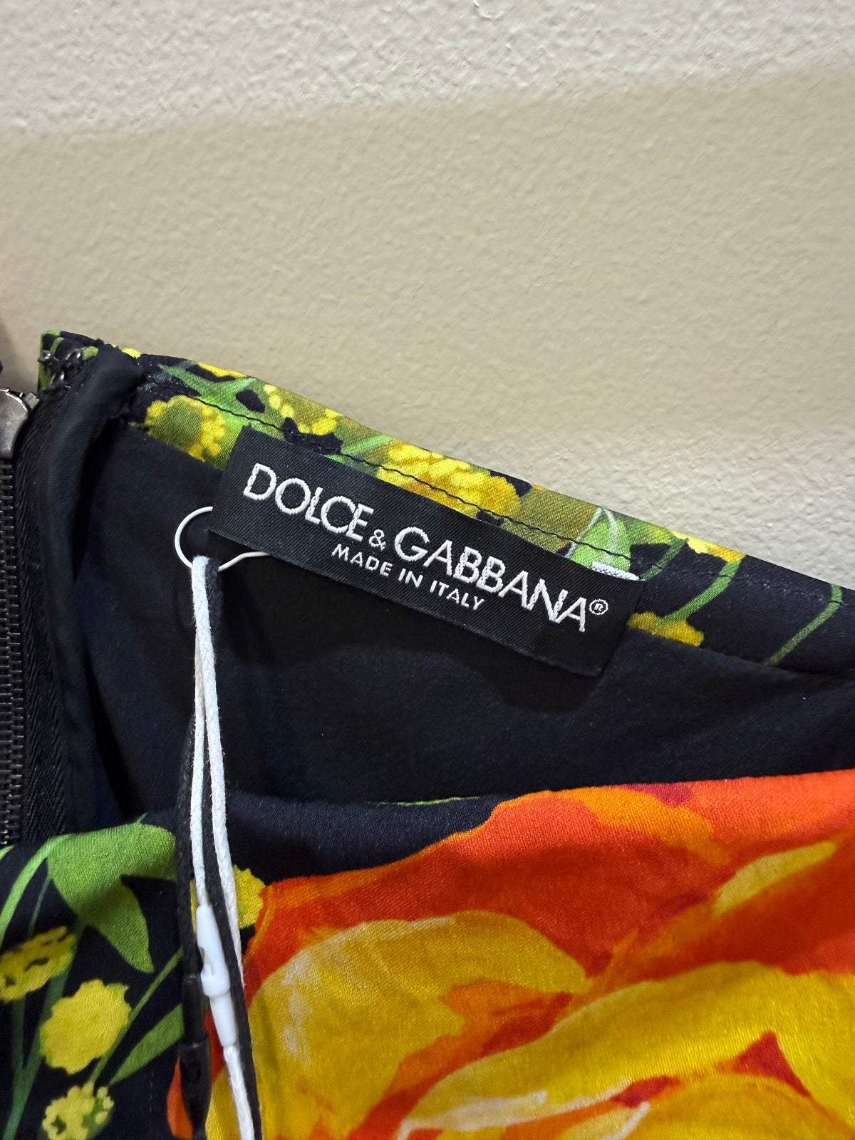 Dolce & Gabbana Black Floral Bodycon Dress XL