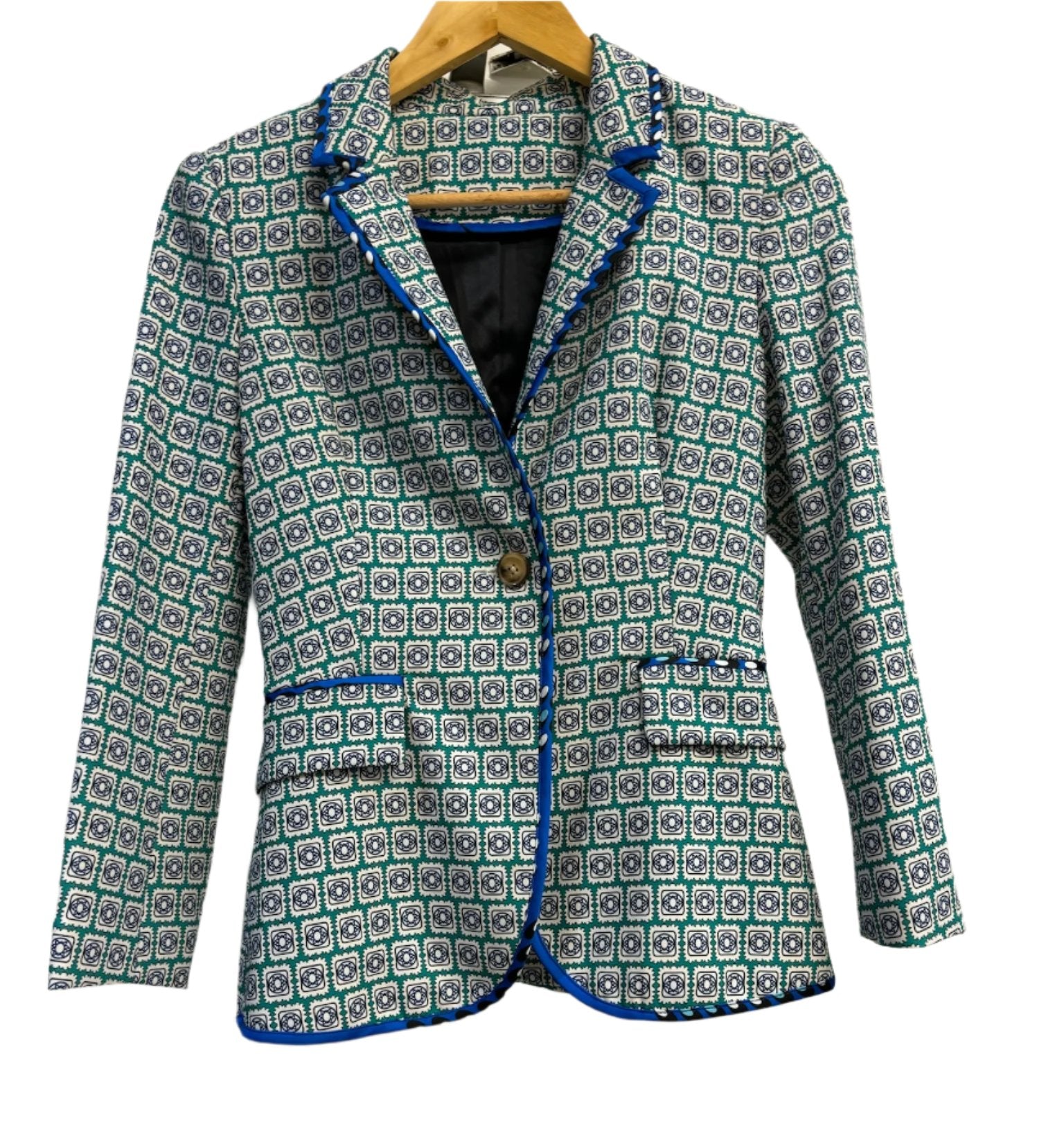 Blue/Green Patterned Blazer S