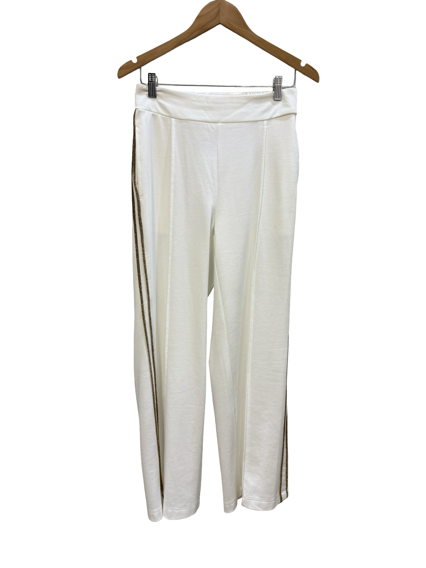 An'ge White Gold Stripe Pant M