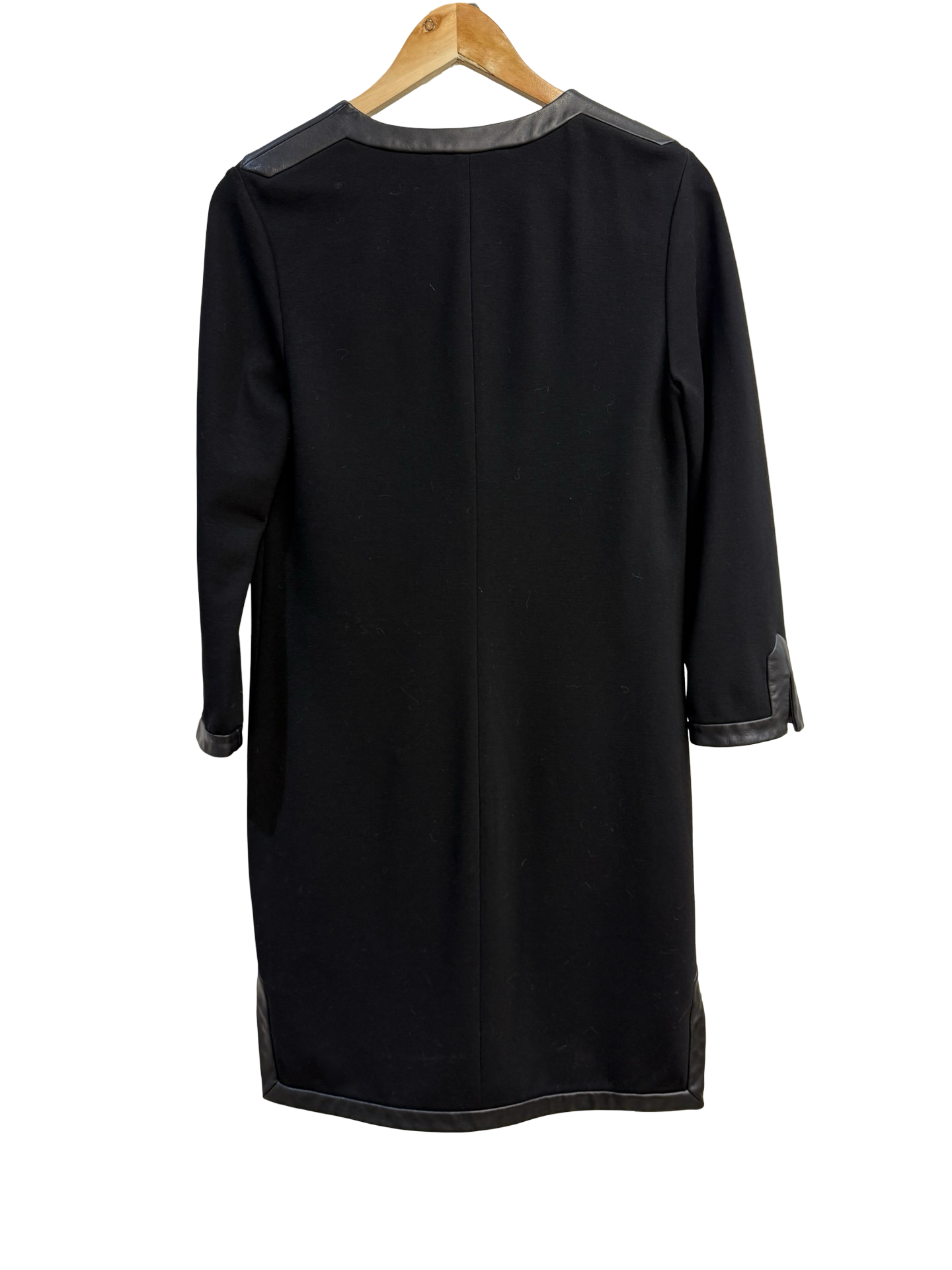 DianeVonFurstenberg Black Leather Trim Dress 10