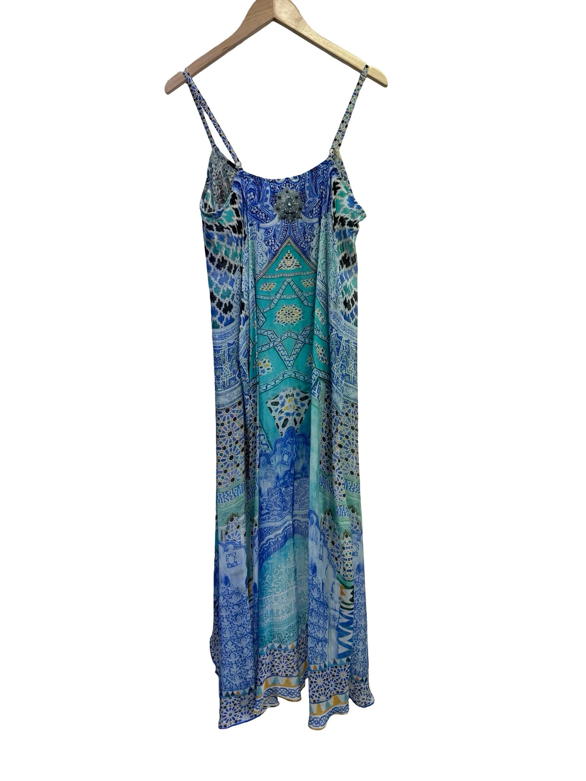 Camilla Blue Tied Front Silk Dress 1