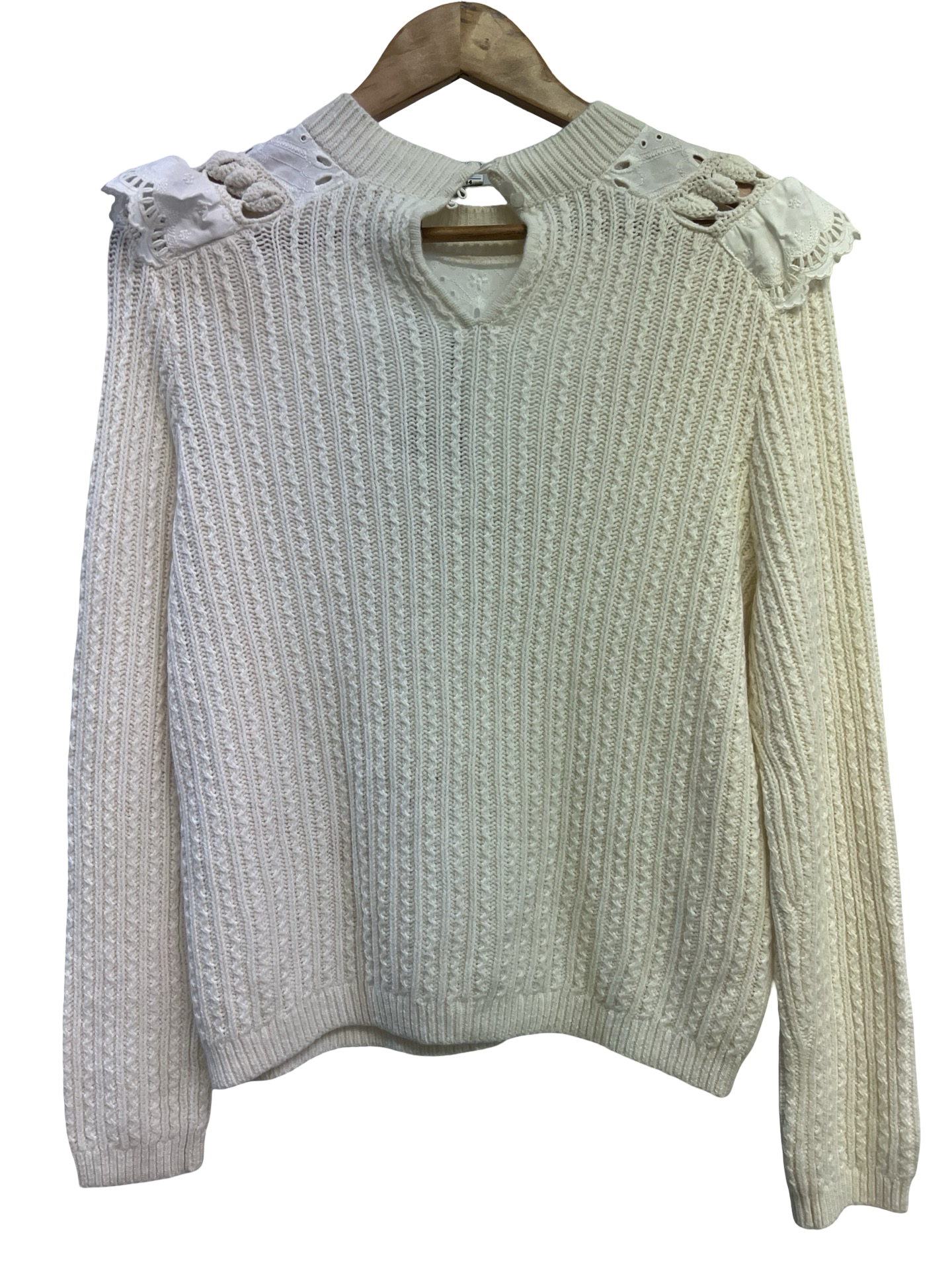Le Maille Sezane White Knit Top M/L