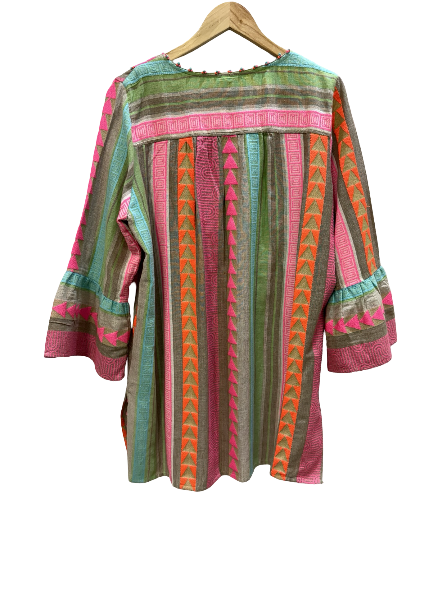 Blue Illusion Bright Patterned Tunic XL