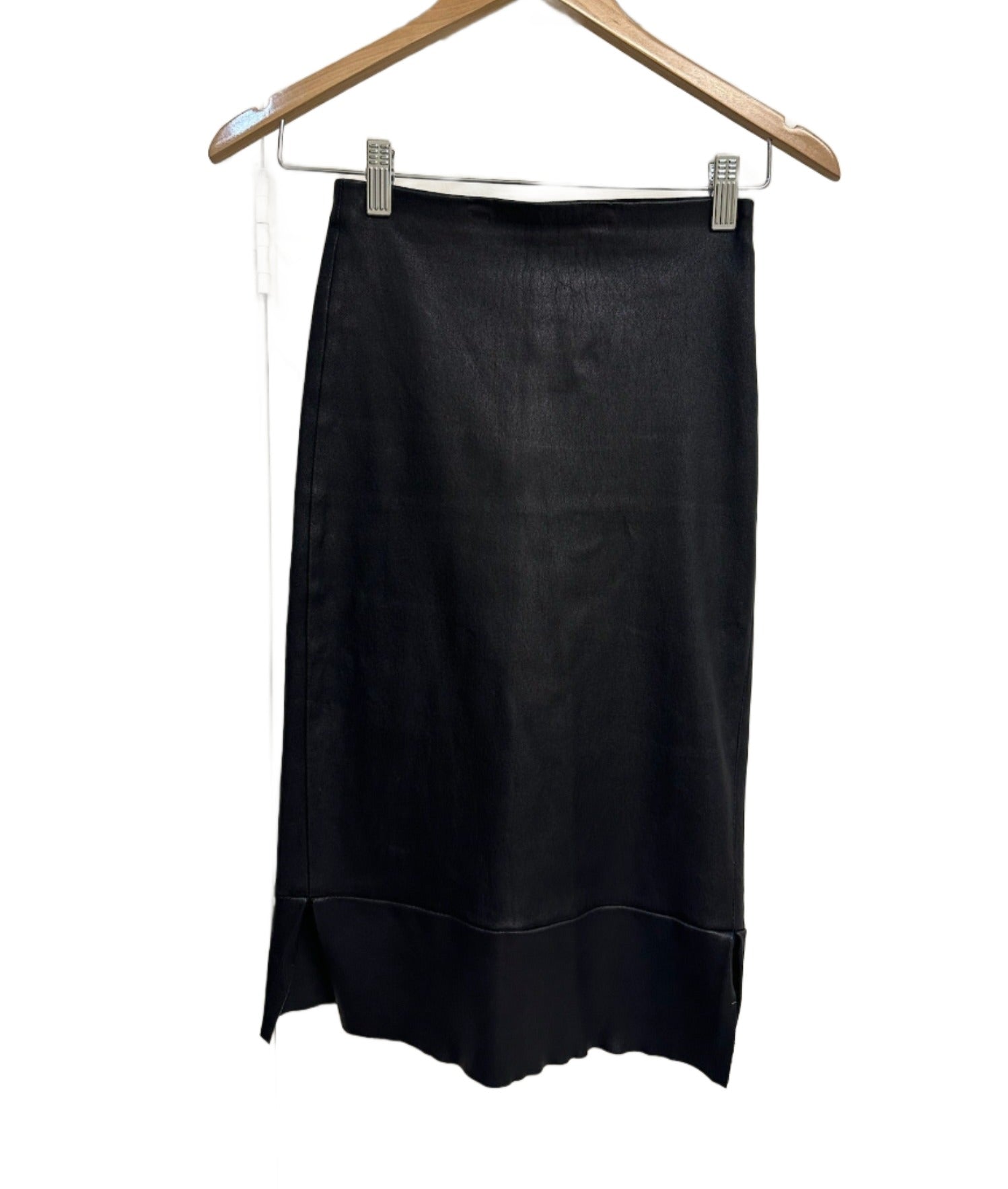 Scanlan Theodore Black Leather Skirt