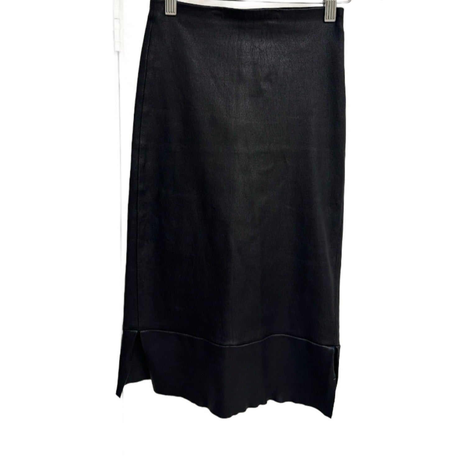 Scanlan Theodore Black Leather Skirt