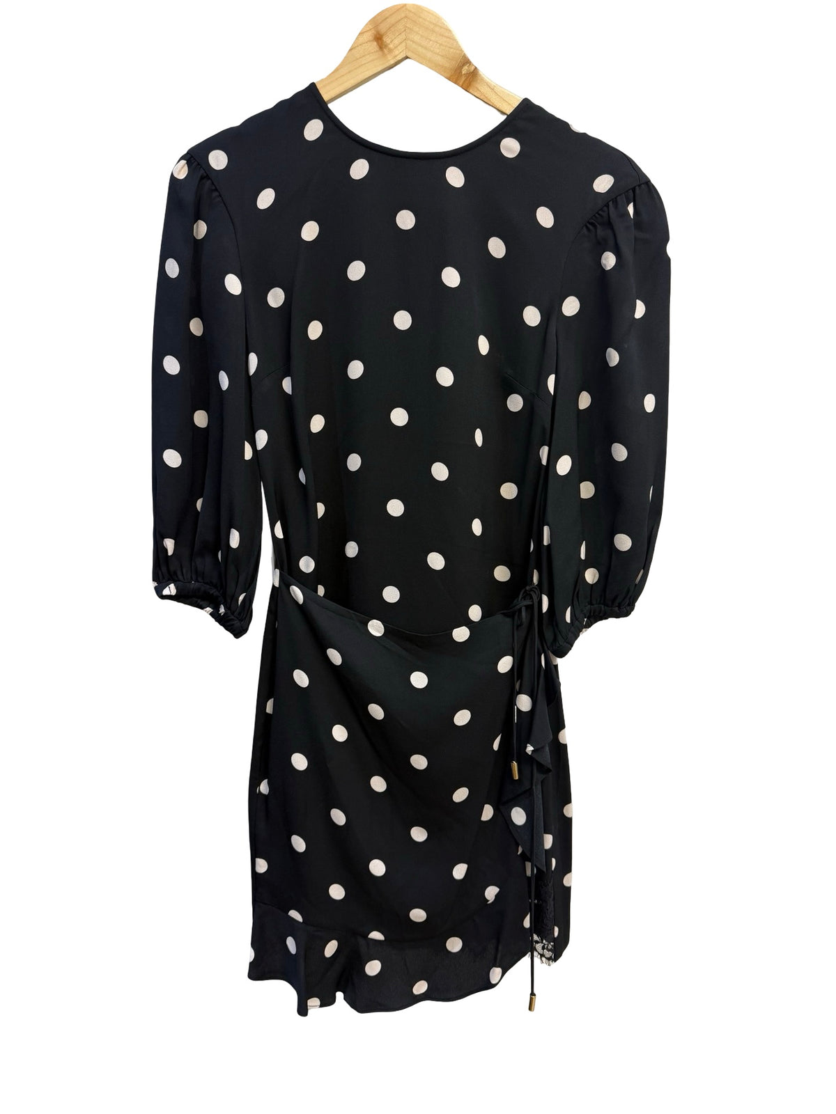 Rebecca Vallance Black & White Lace Trim Wrap Dress 8