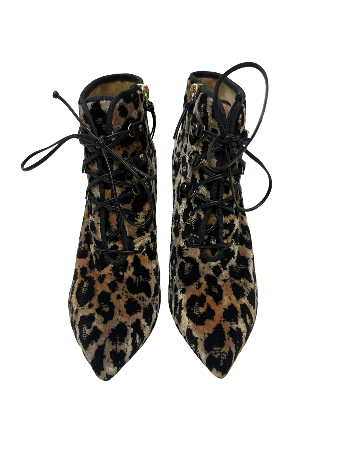 Francesco Russo Leopard Velvet Boots 36 WB