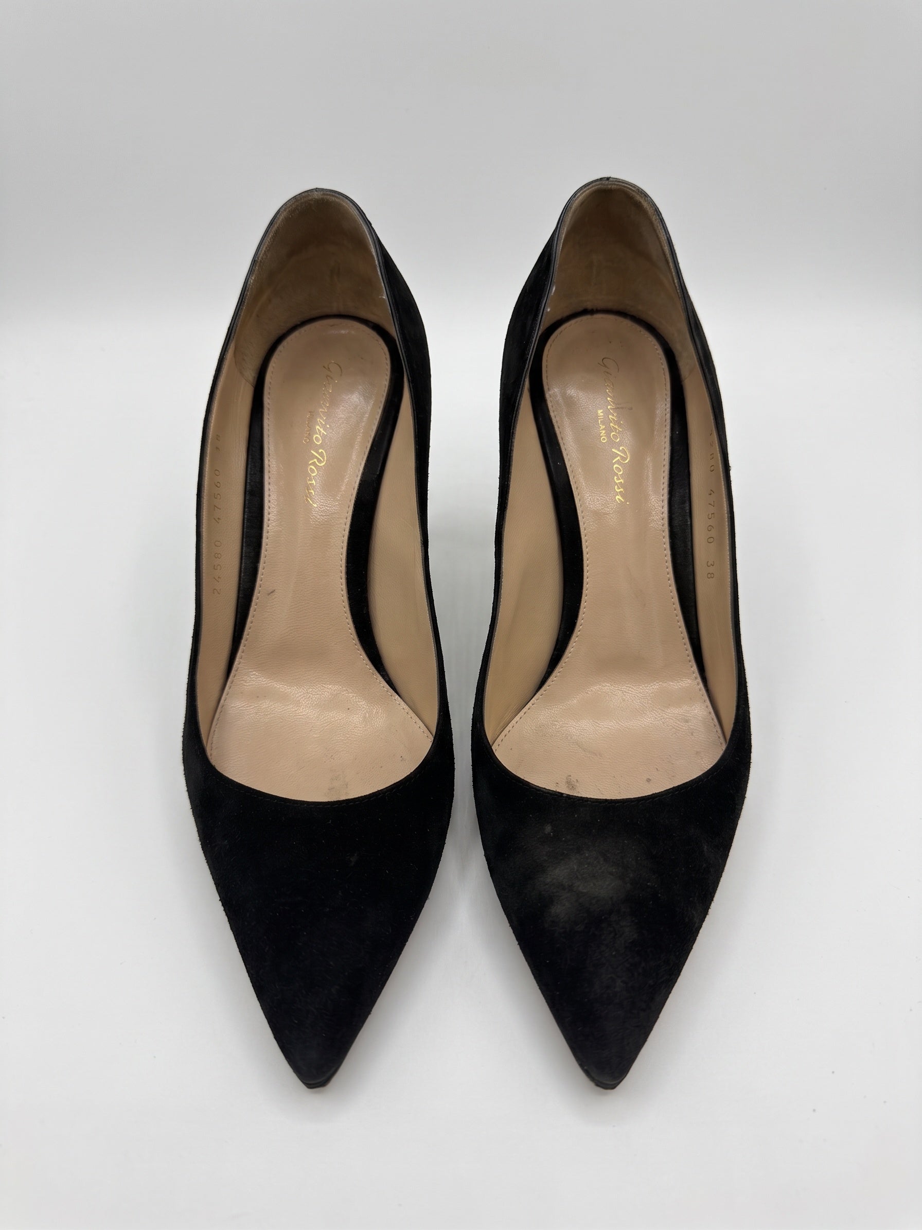 Gianvito Rossi Black Suede Heels 38