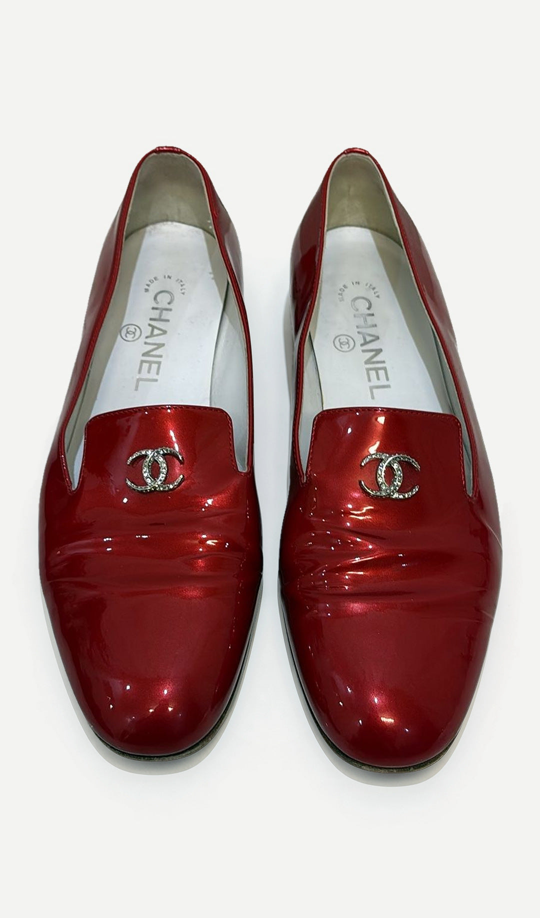 Chanel Red Loafers 37.5 WDB