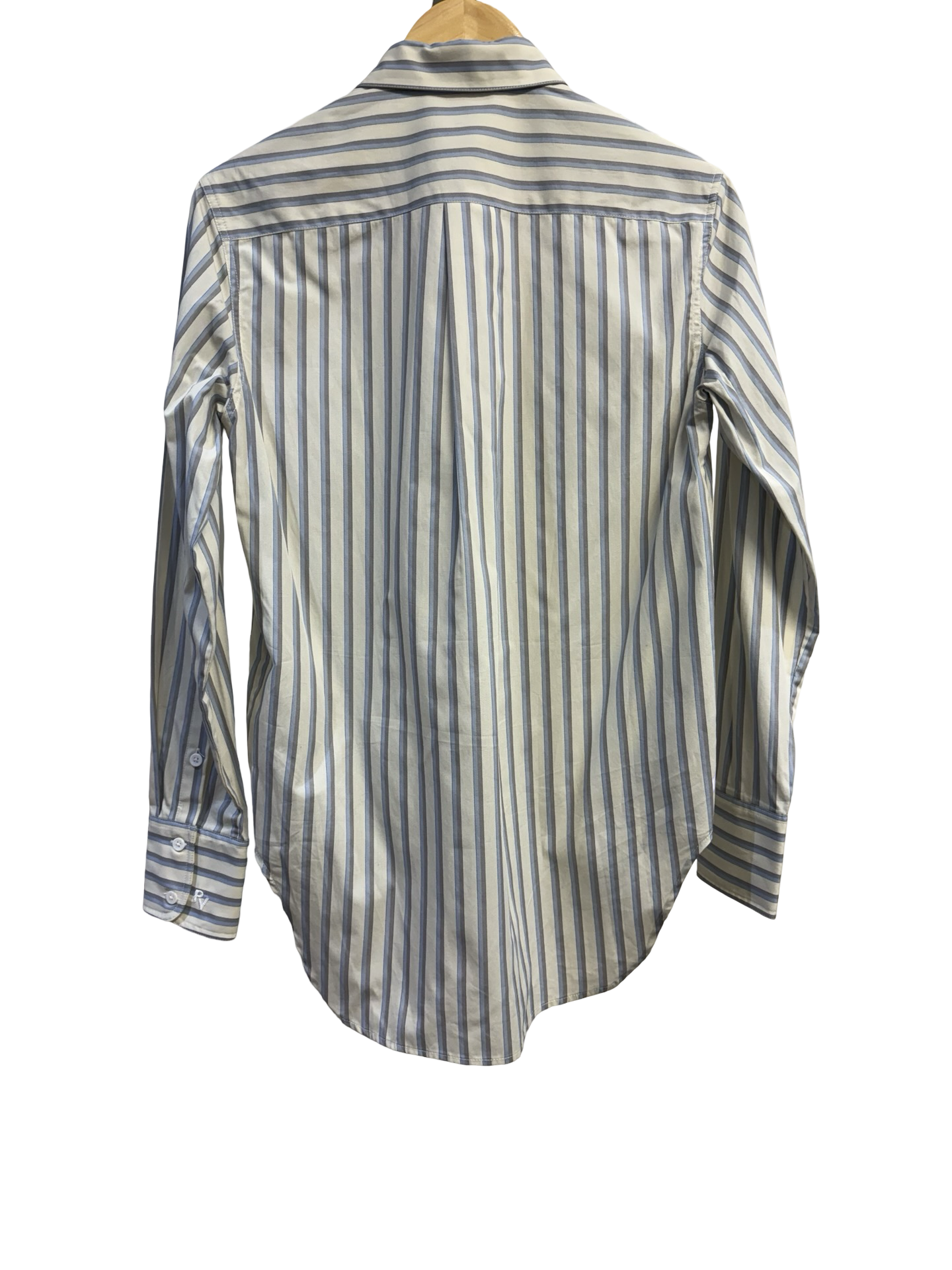 Rebecca Vallance Blue/White Striped Shirt 4 NWT