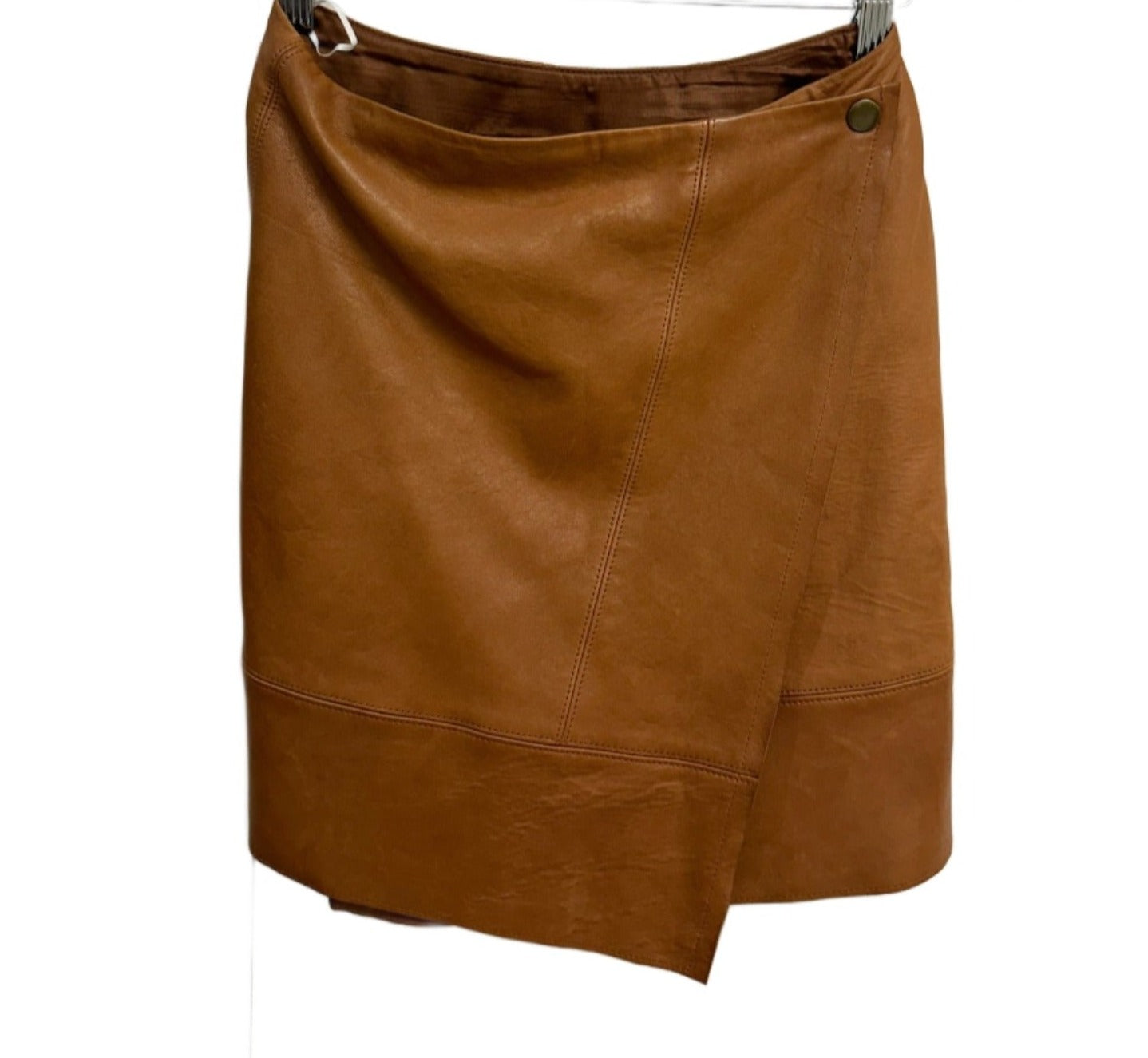 Sass & Bide Tan Leather Wrap Skirt