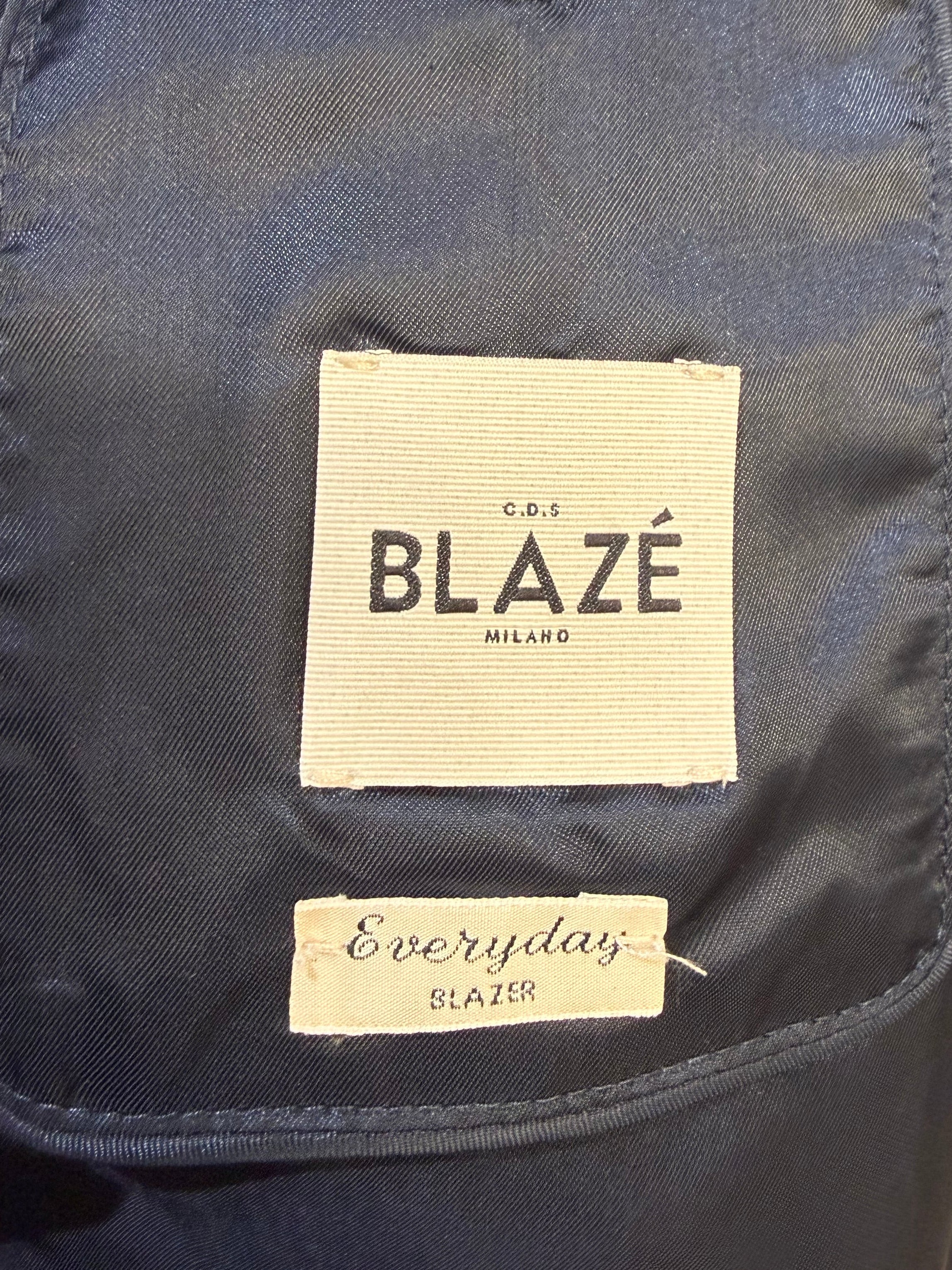 Blaze Milano Navy Velvet Collar Blazer 0