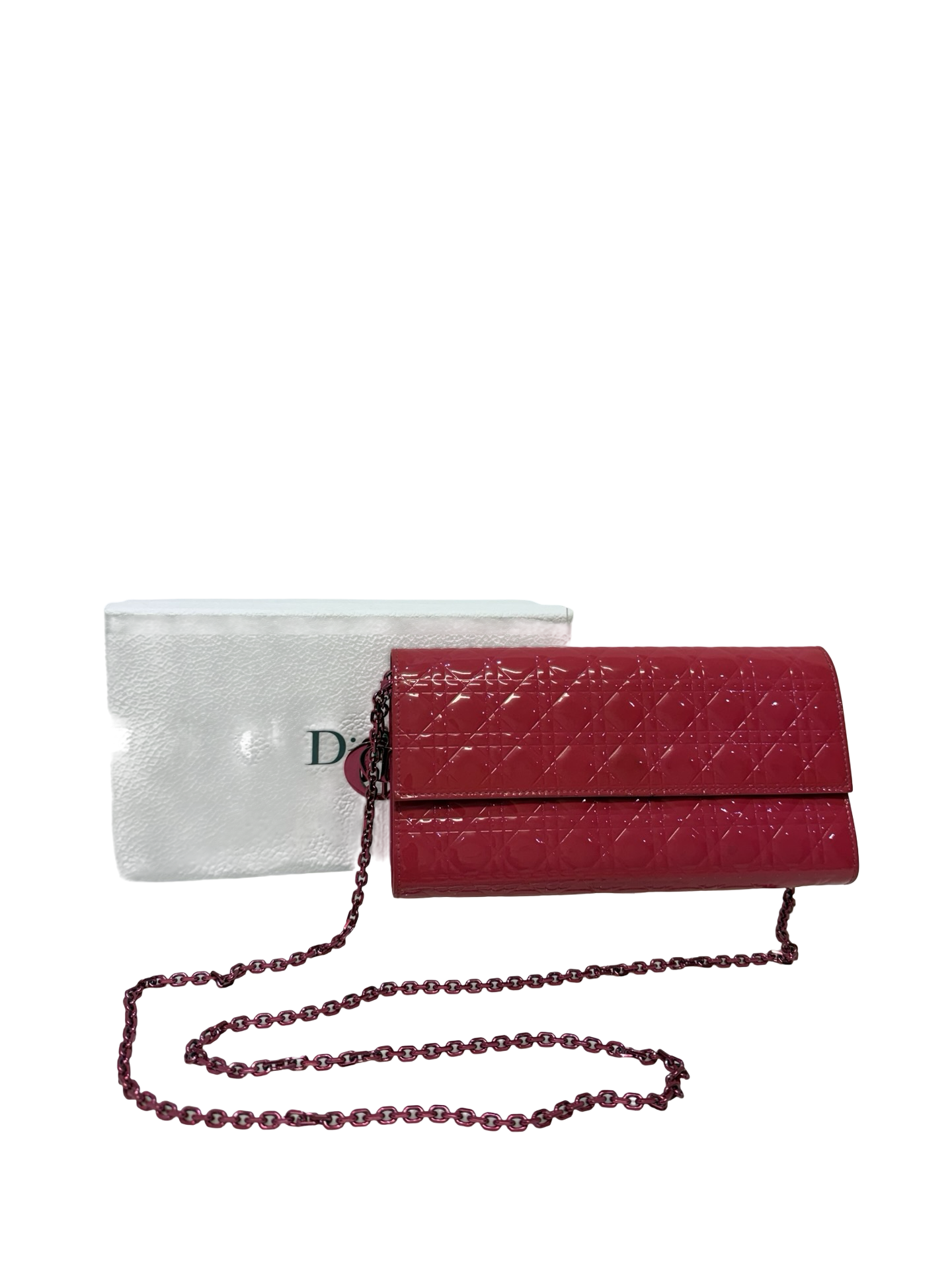 Dior Pink Wallet On Chain W/receipt
