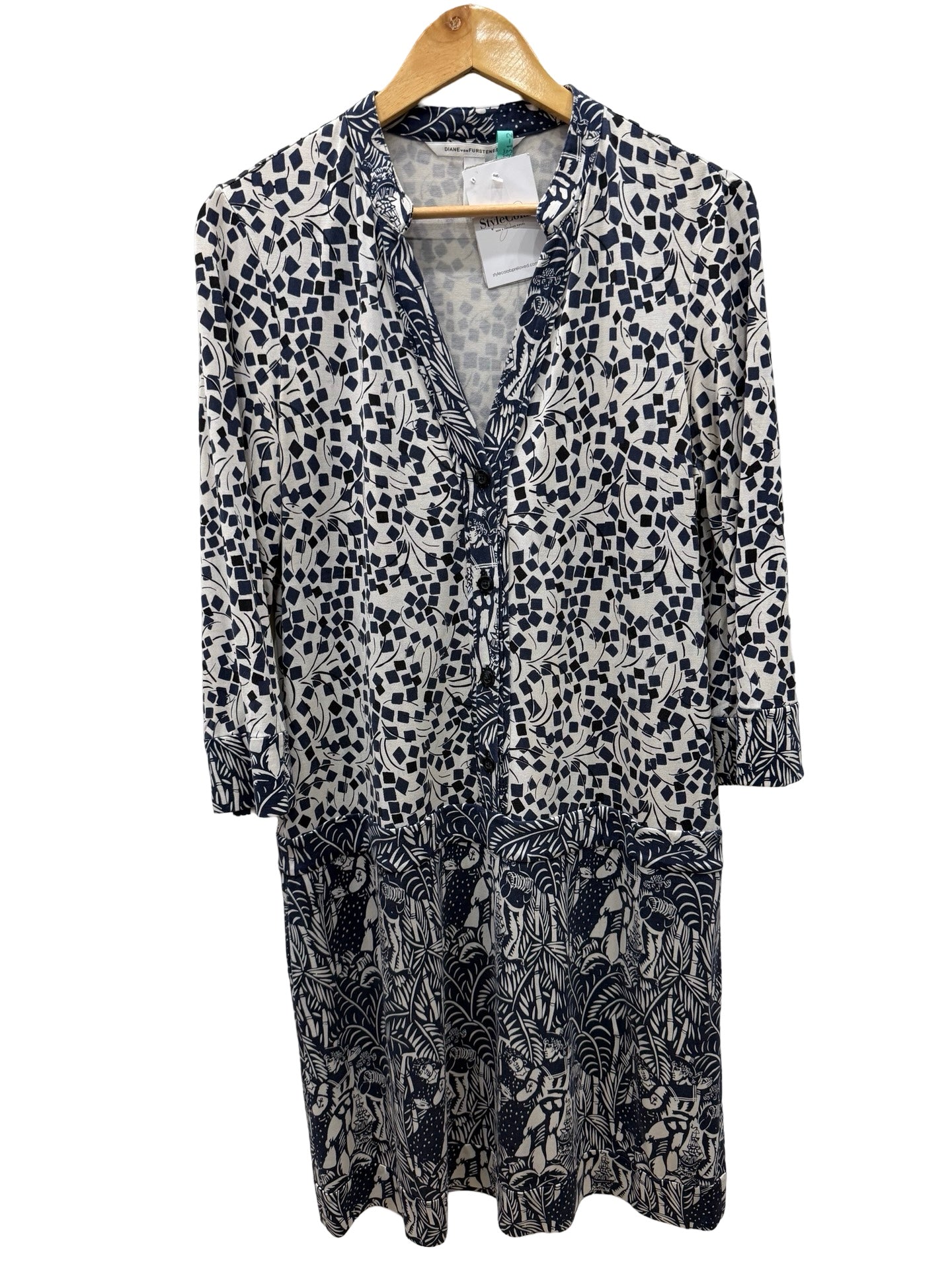 Diane Von Furstenberg Navy Dress 14