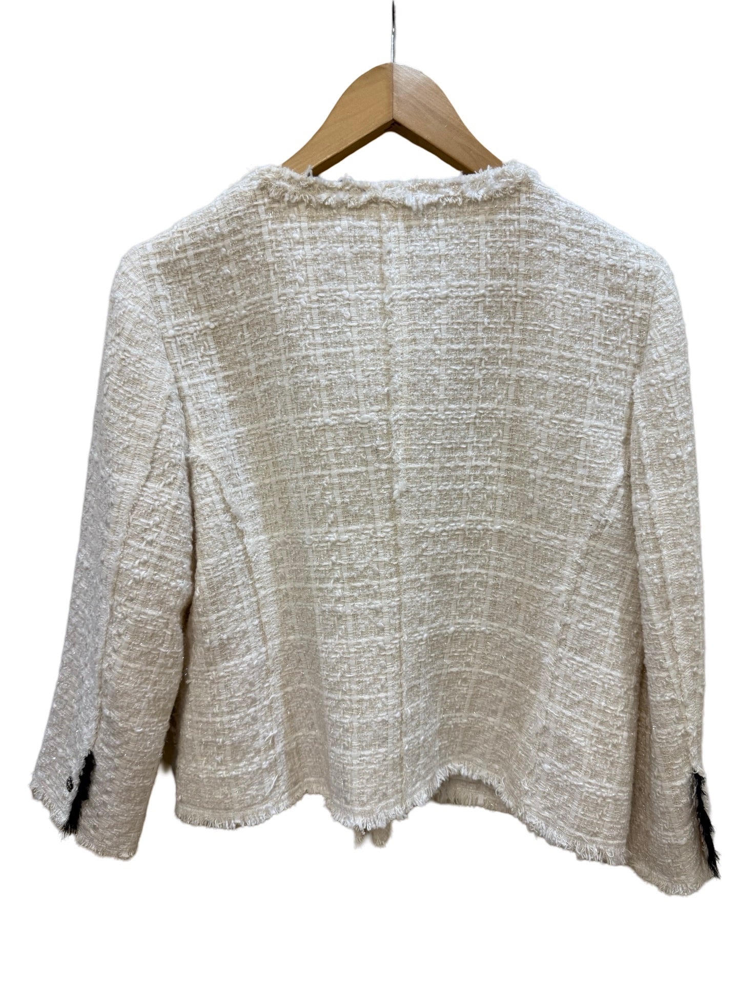 Zara White Tweed Blazer L