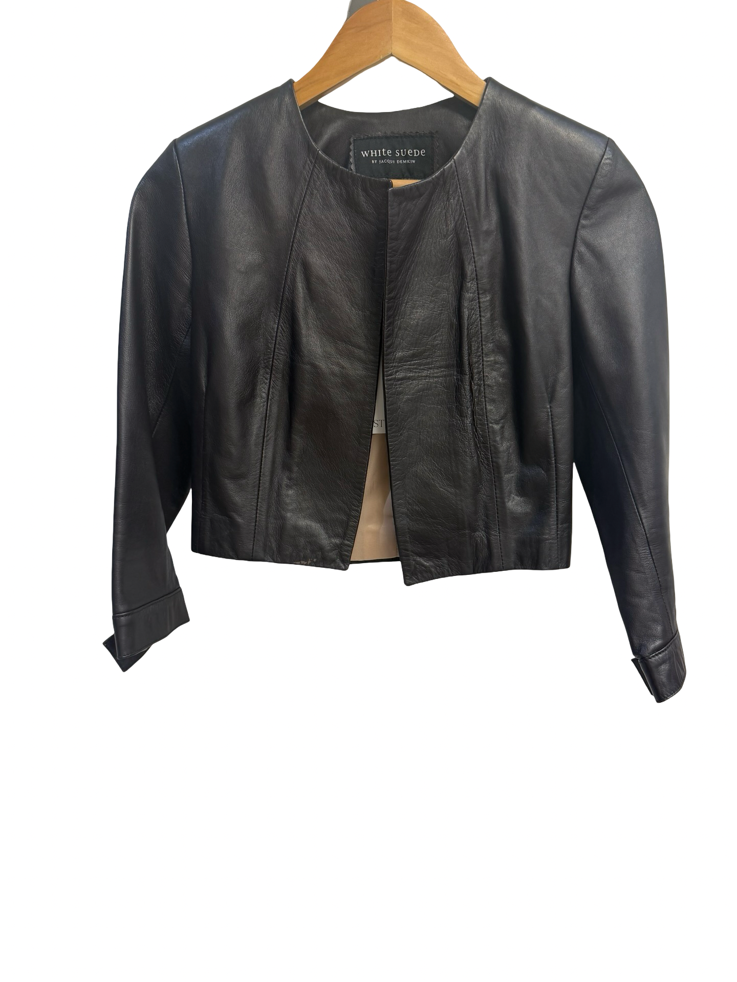 White Suede Chocolate Leather Jacket 8