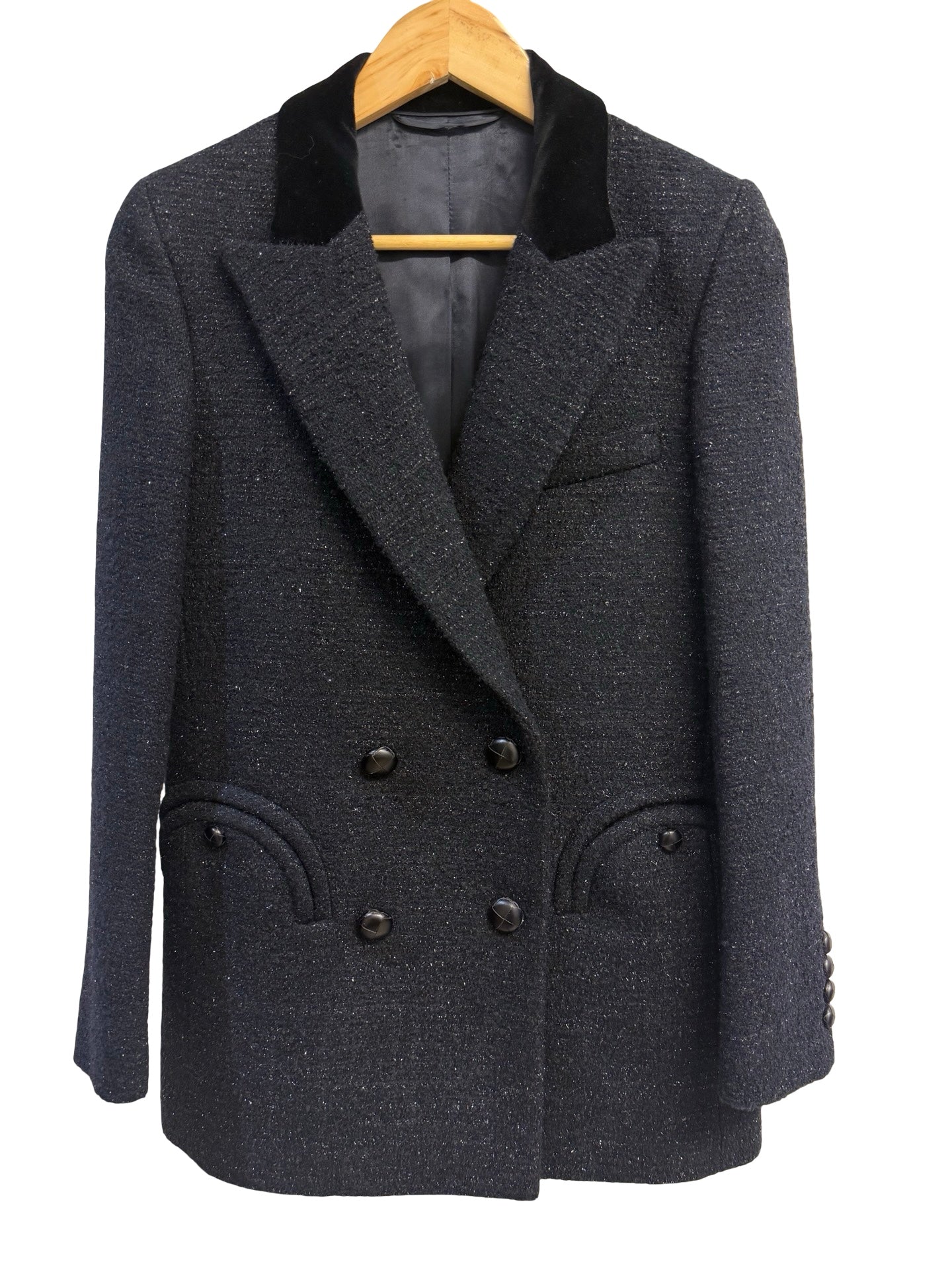 Blaze Milano Navy Velvet Collar Blazer 0