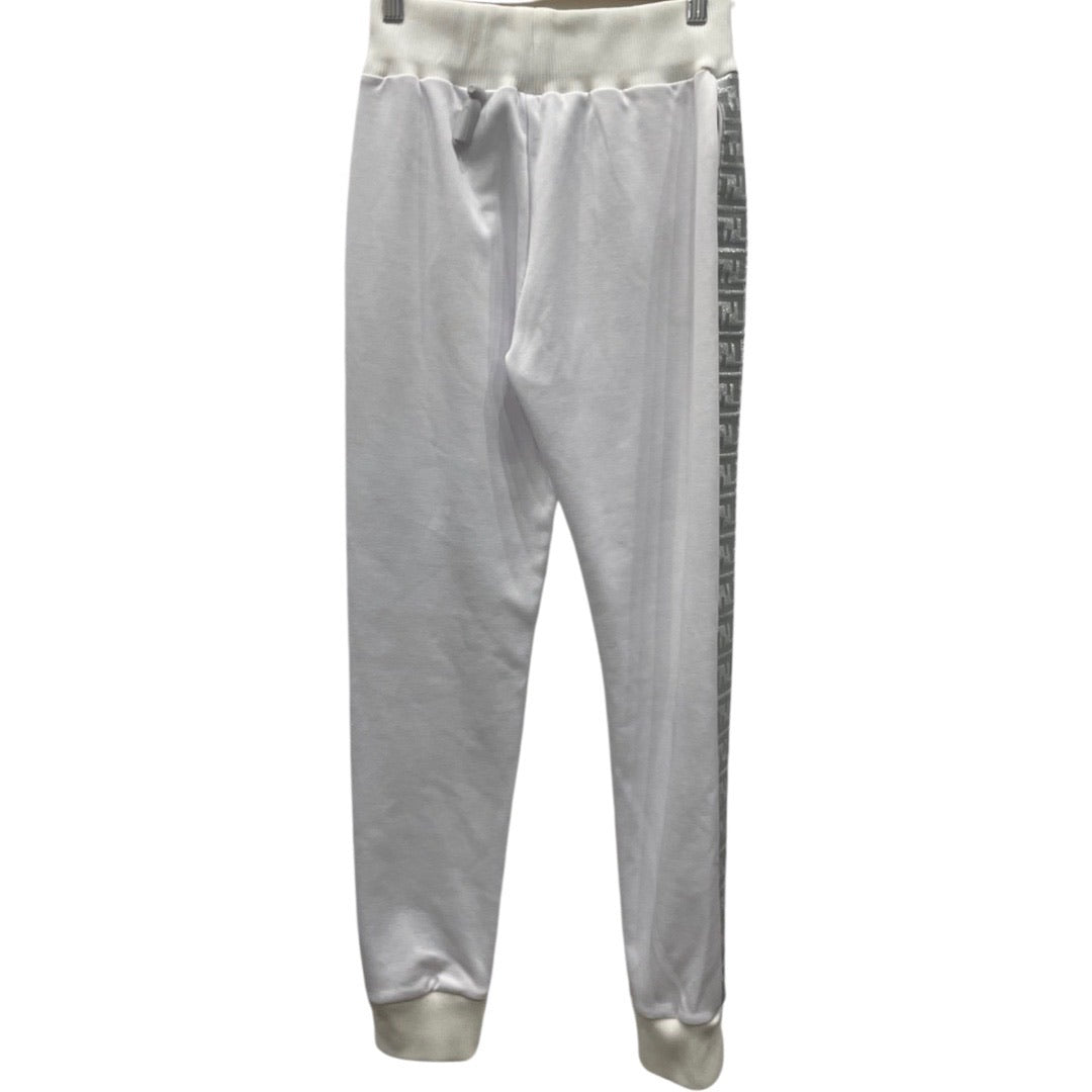 Fendi White & Silver Tracksuit Pants 38