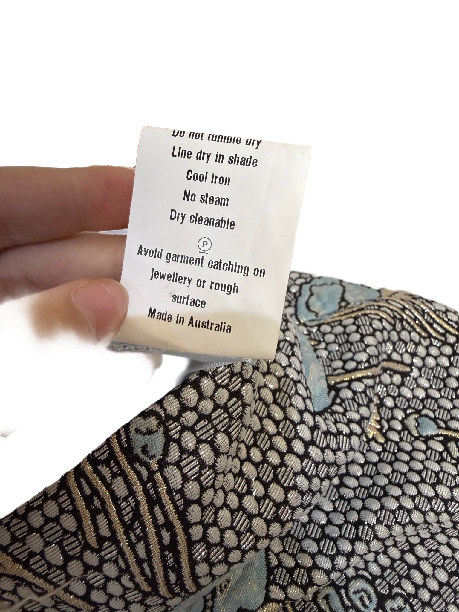 Carla Zampatti Blue Floral Brocade Pencil Skirt 10