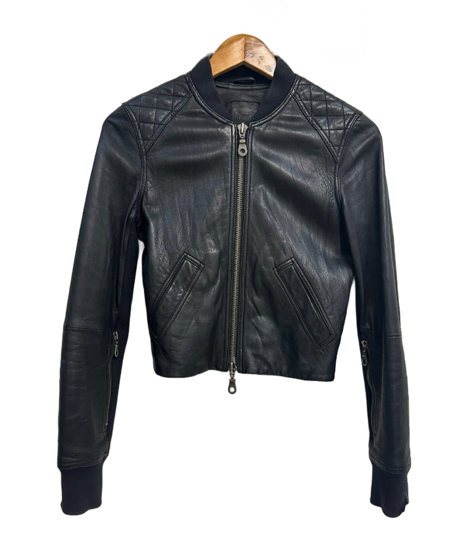 Husk Leather Bomber Jacket