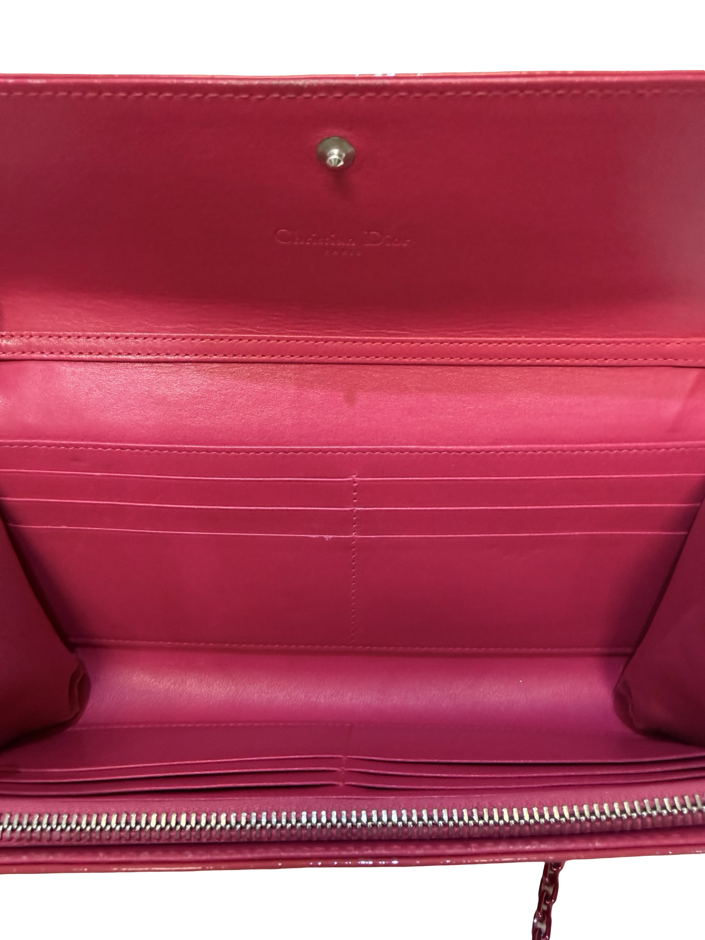 Dior Pink Wallet On Chain W/receipt