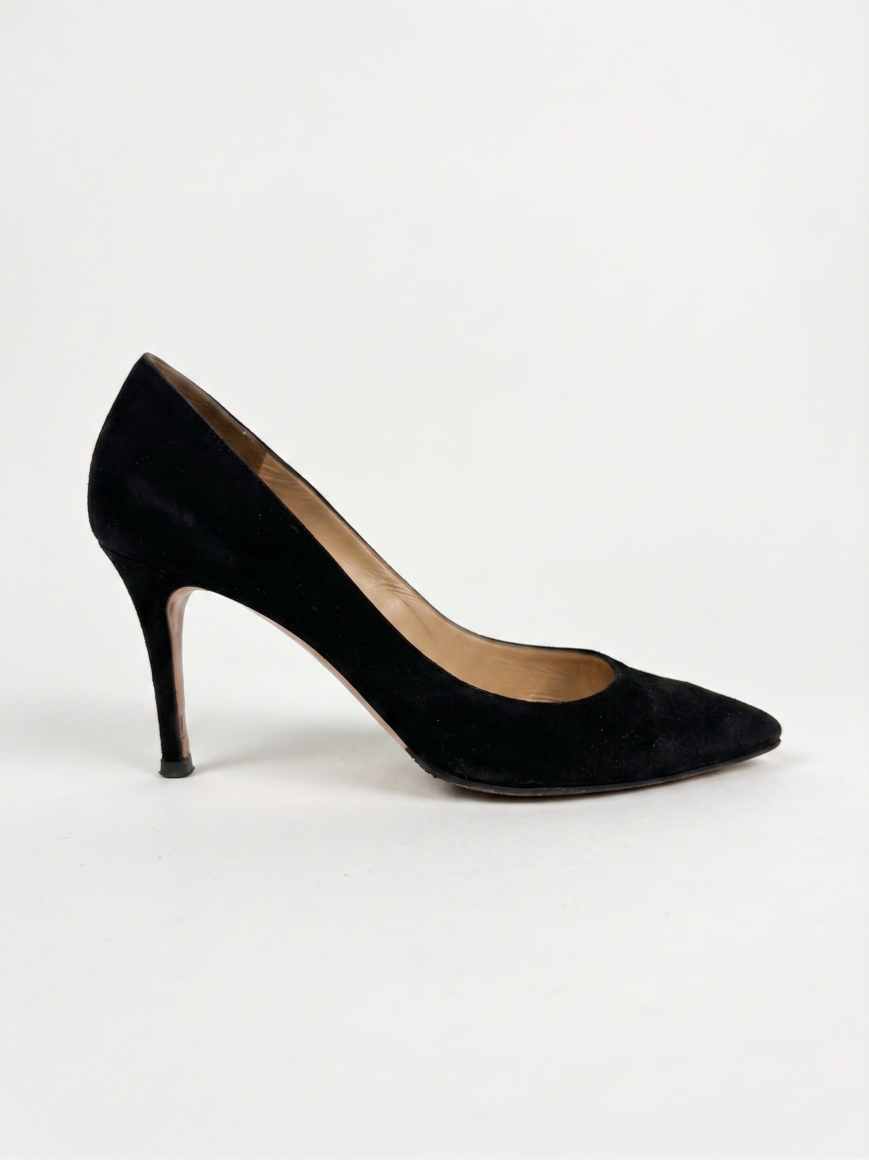 Gianvito Rossi Black Suede Heels 38