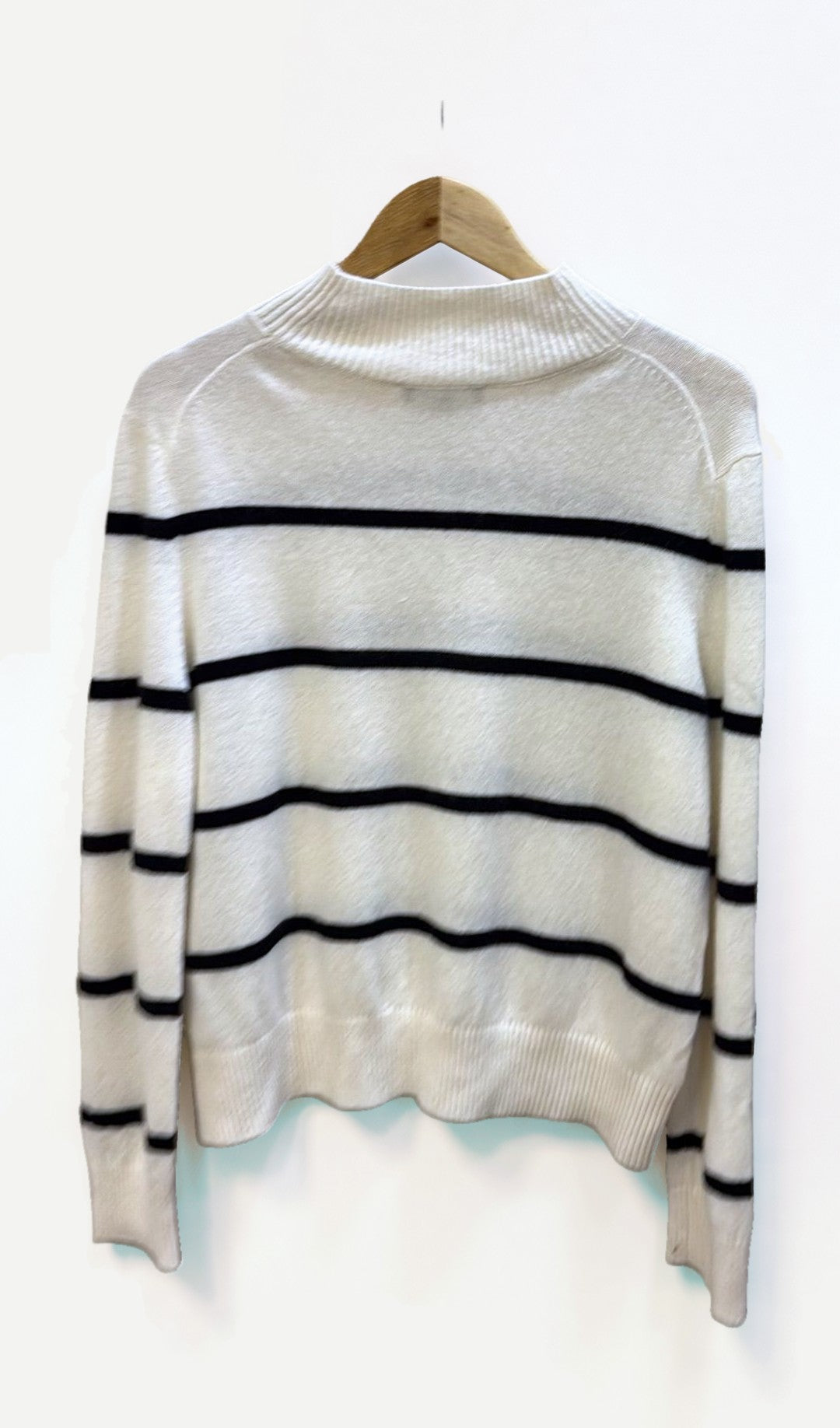Saba White Black Striped Sweater XL