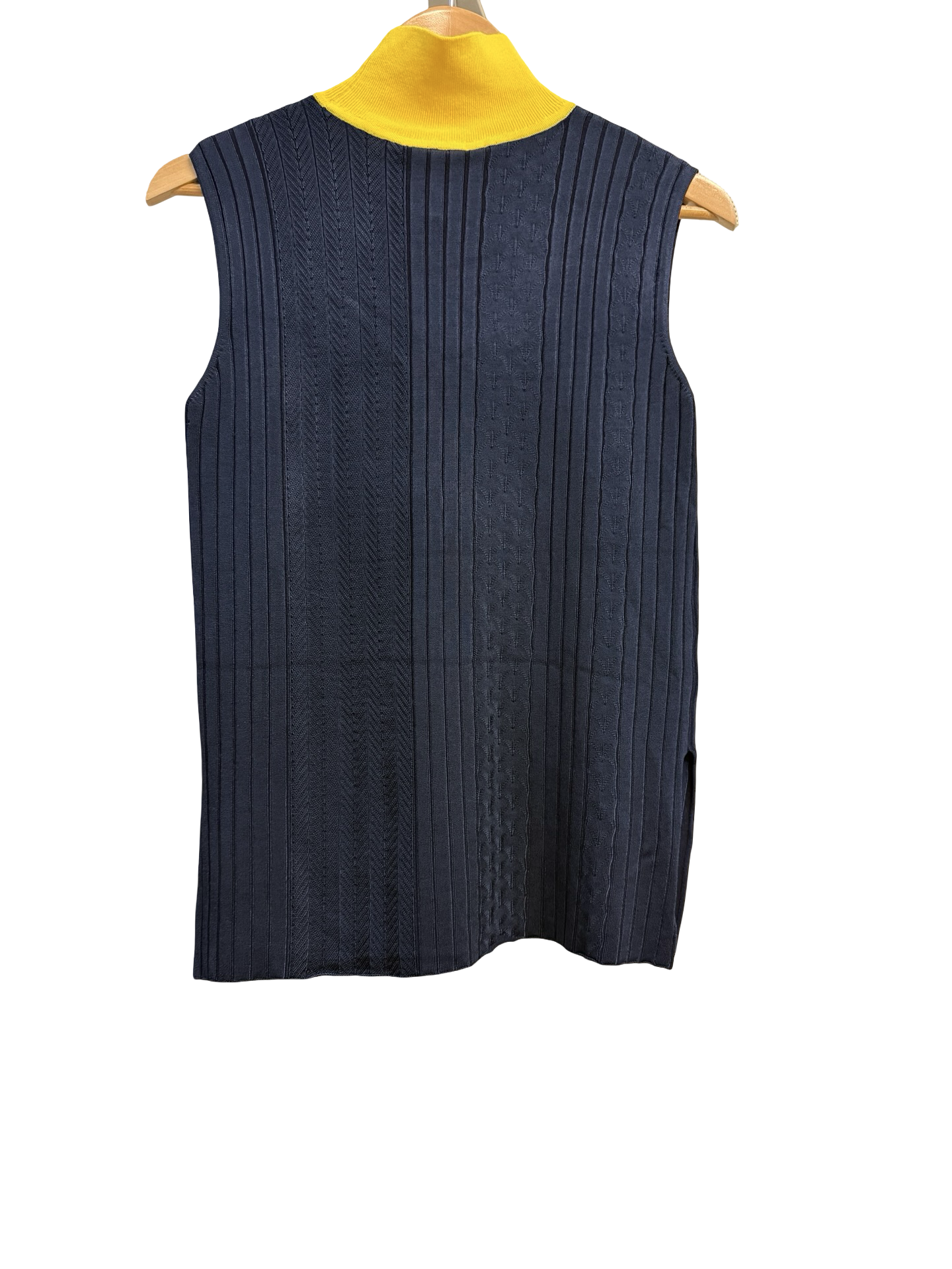 Roksanda Navy/Ylw S/L Top L NWT