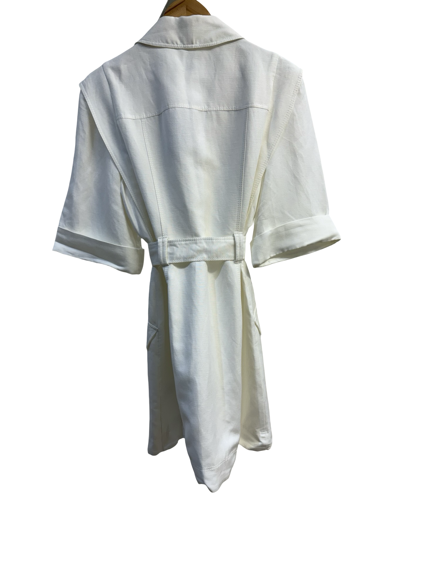 Aje White Belted Dress 14 NWT